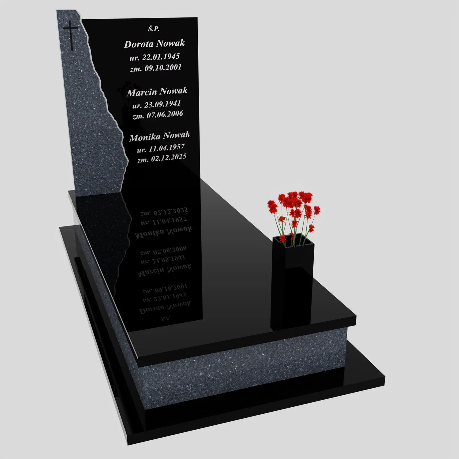 Nagrobek pojedynczy z krzyżem K 124 zdjęcie 87