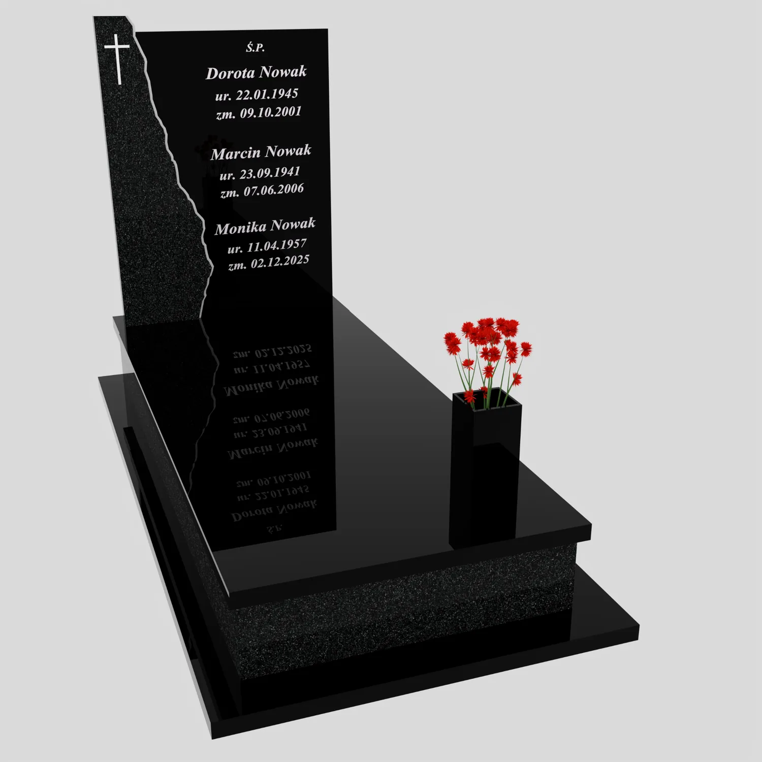 Nagrobek pojedynczy z krzyżem K 124 zdjęcie 89