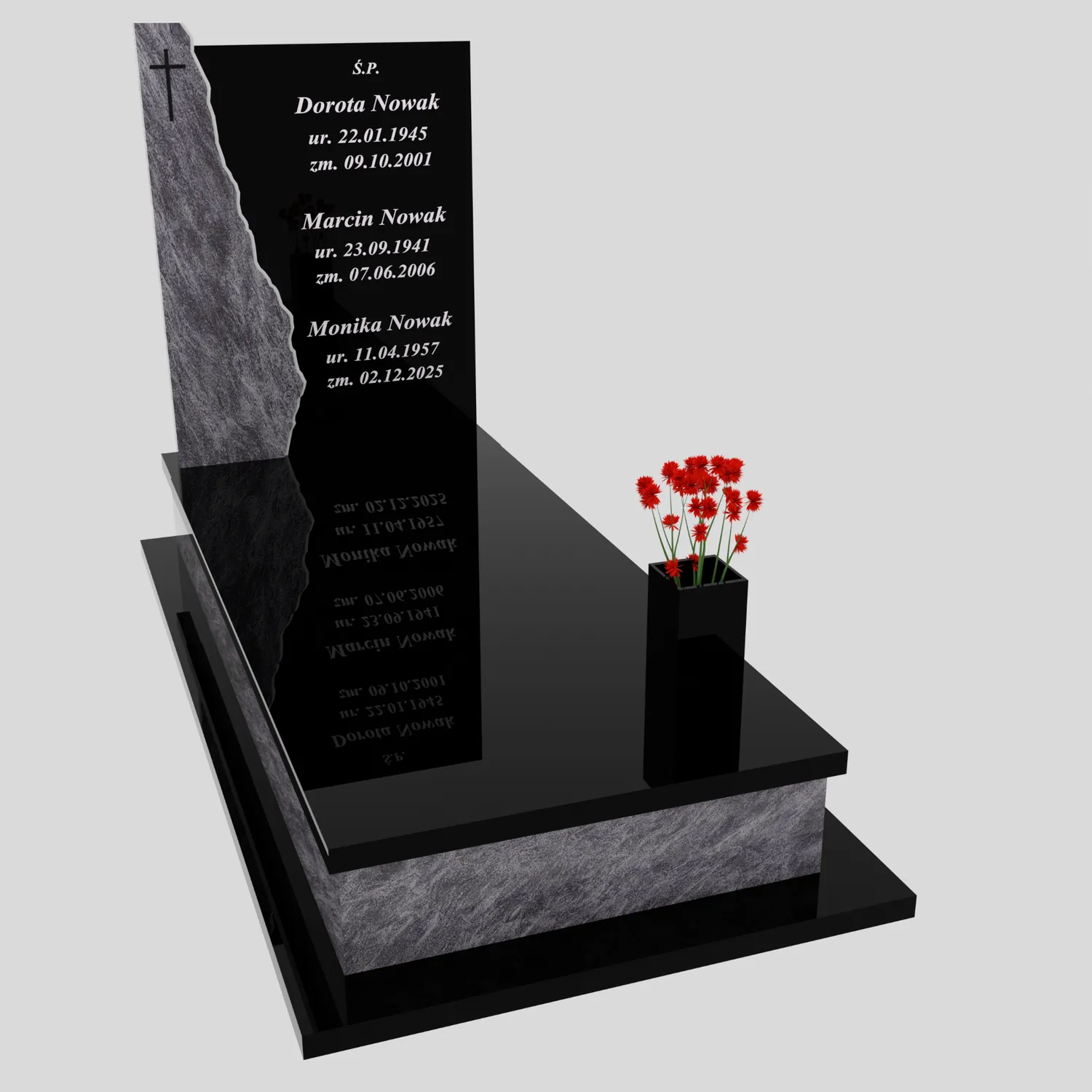 Nagrobek pojedynczy z krzyżem K 124 zdjęcie 80