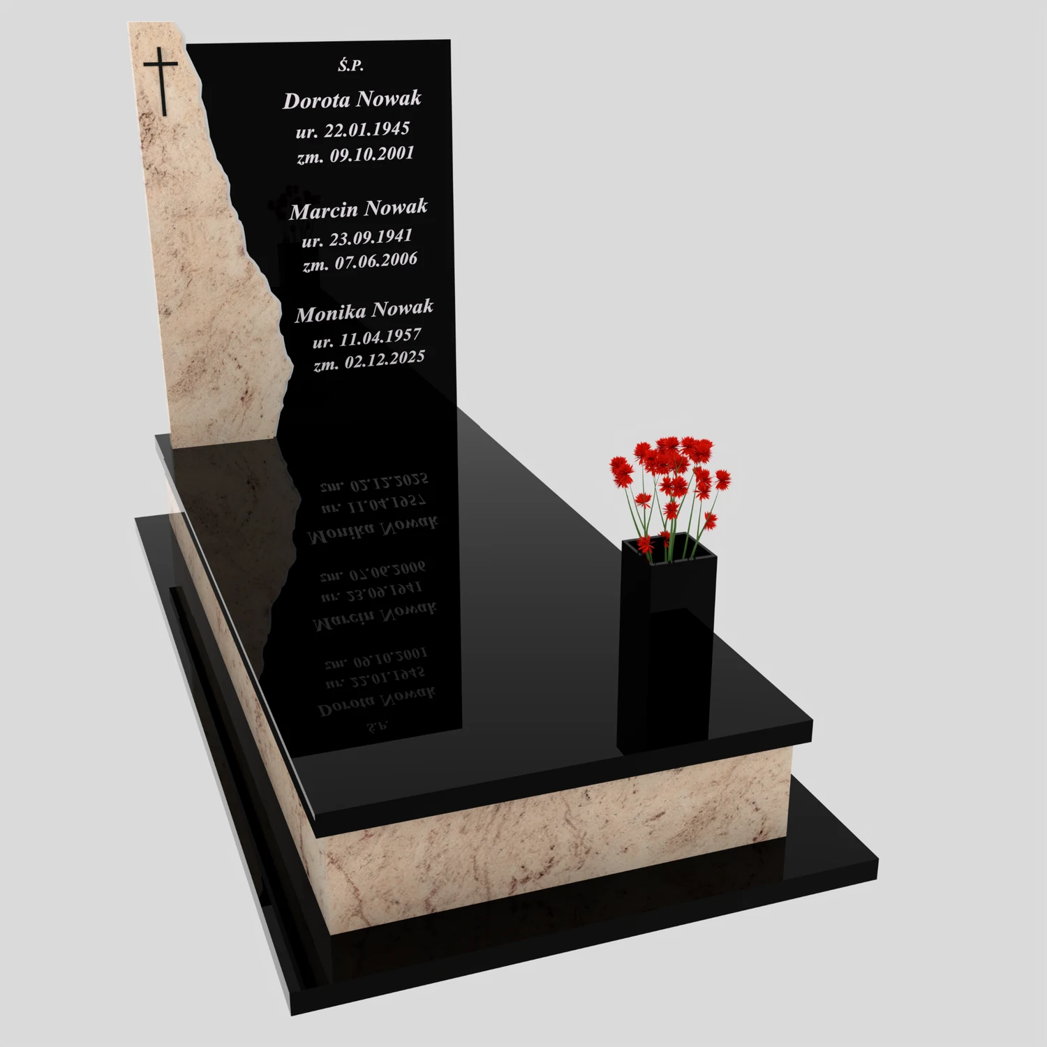 Nagrobek pojedynczy z krzyżem K 124 zdjęcie 83