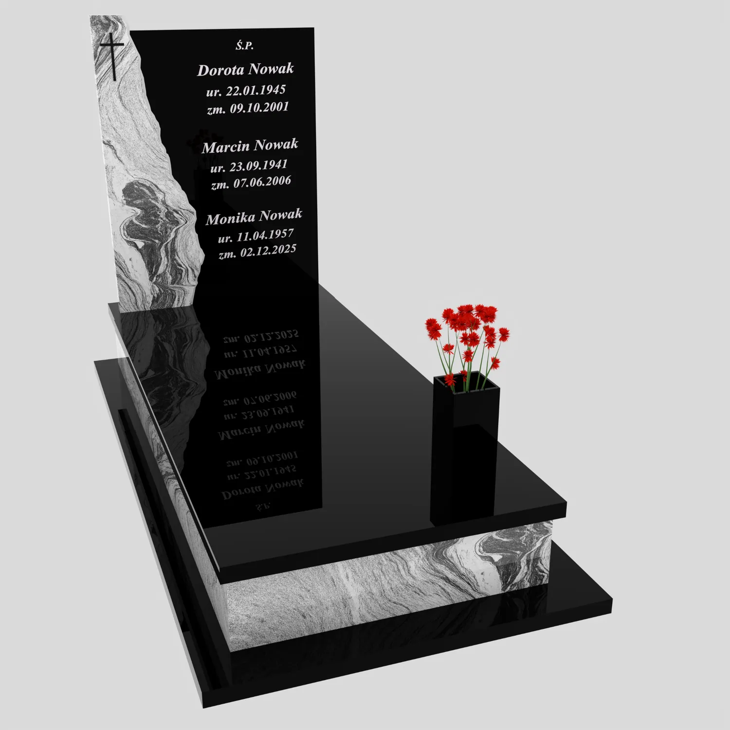 Nagrobek pojedynczy z krzyżem K 124 zdjęcie 86