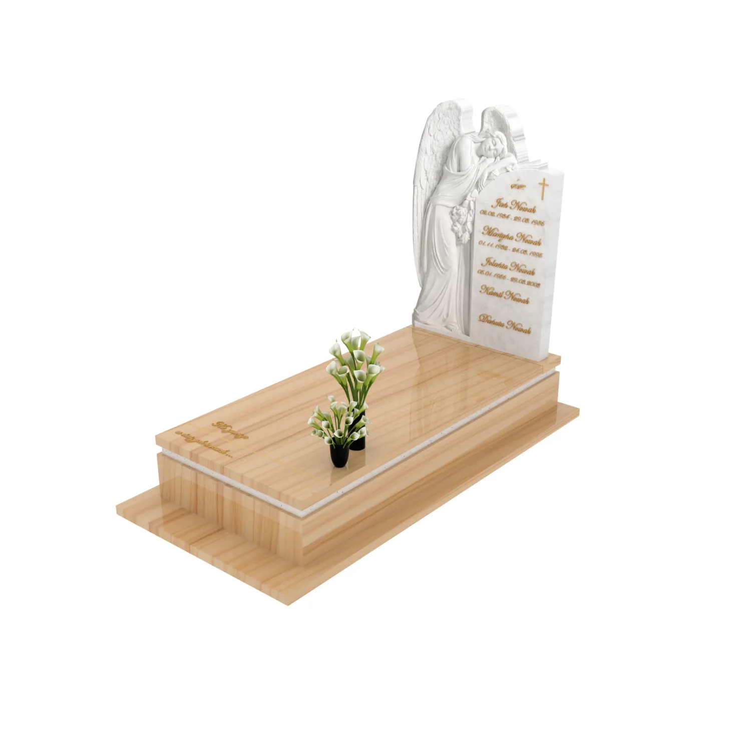 Nagrobek pojedynczy z rzeźbą anioła z marmuru CK 183+360 – photo №12