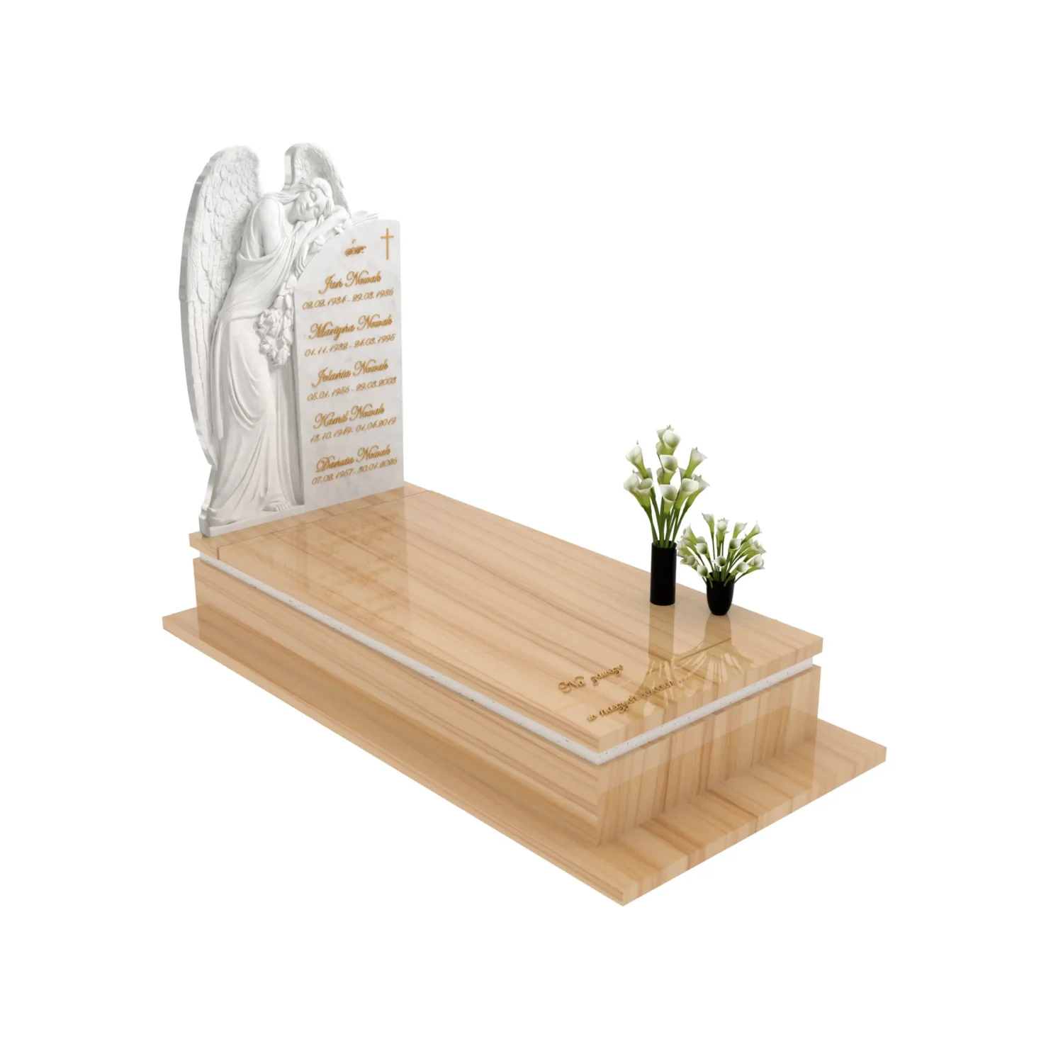 Nagrobek pojedynczy z rzeźbą anioła z marmuru CK 183+360 – photo №10