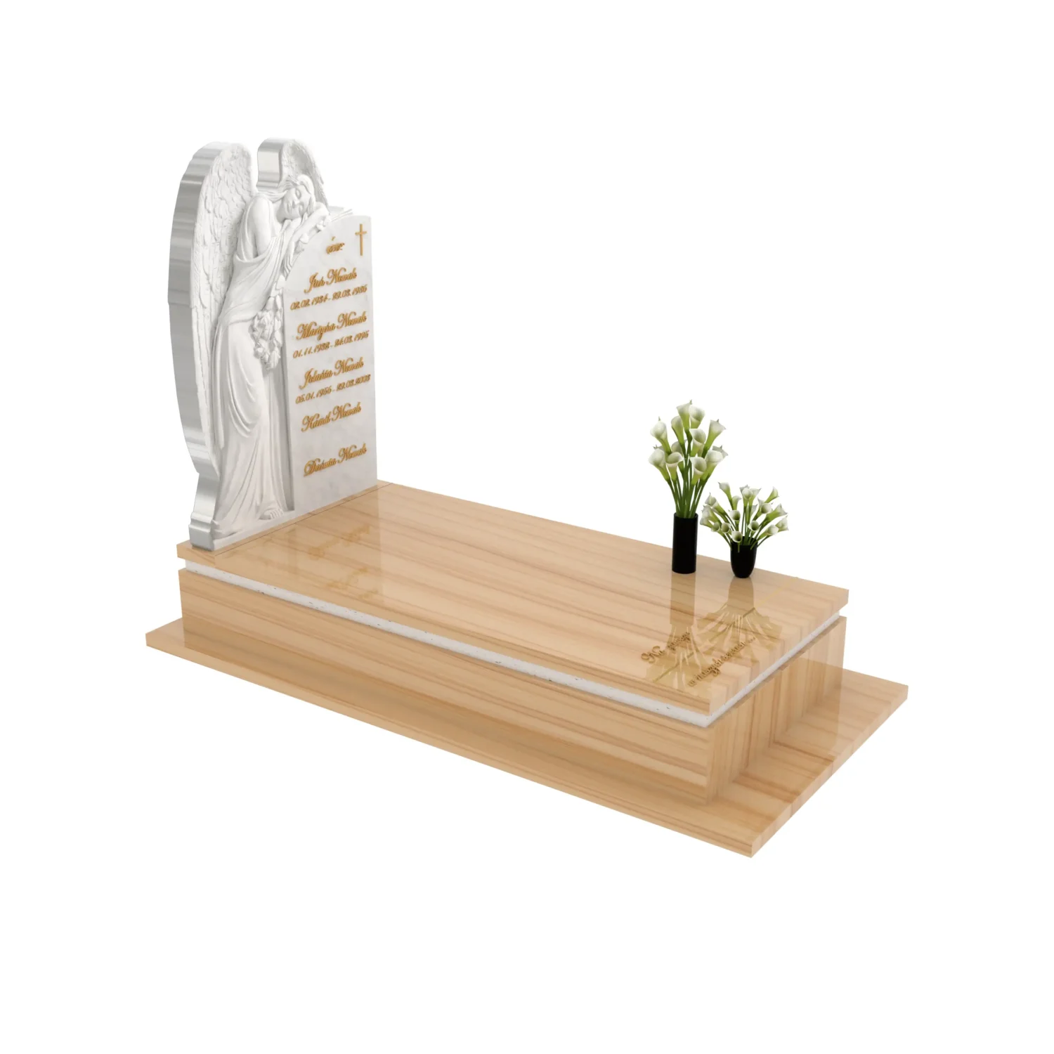 Nagrobek pojedynczy z rzeźbą anioła z marmuru CK 183+360 – photo №9