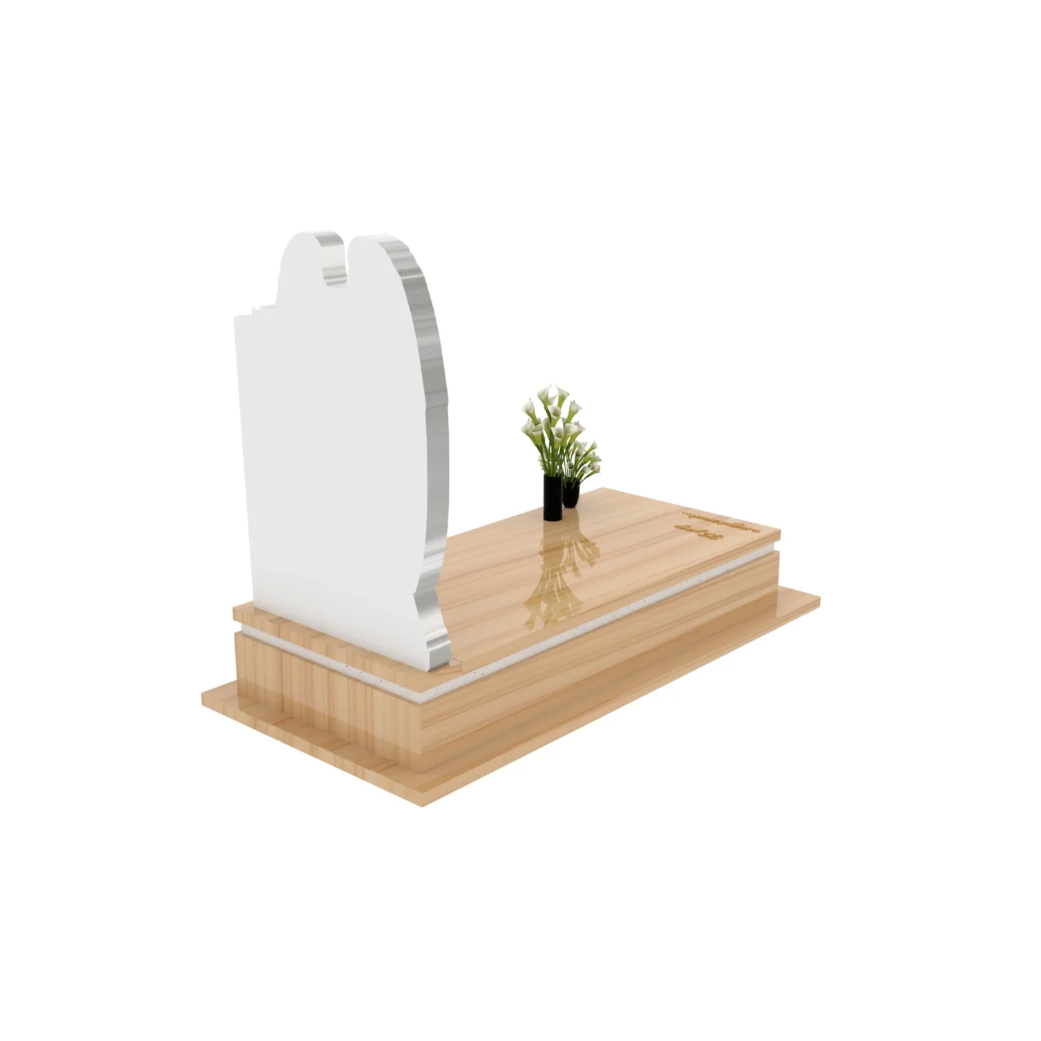 Nagrobek pojedynczy z rzeźbą anioła z marmuru CK 183+360 – photo №6