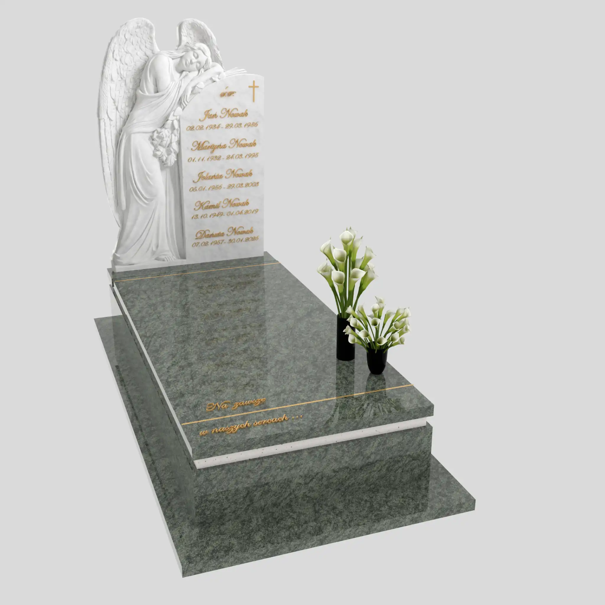 Nagrobek pojedynczy z rzeźbą anioła z marmuru CK 183 zdjęcie 87