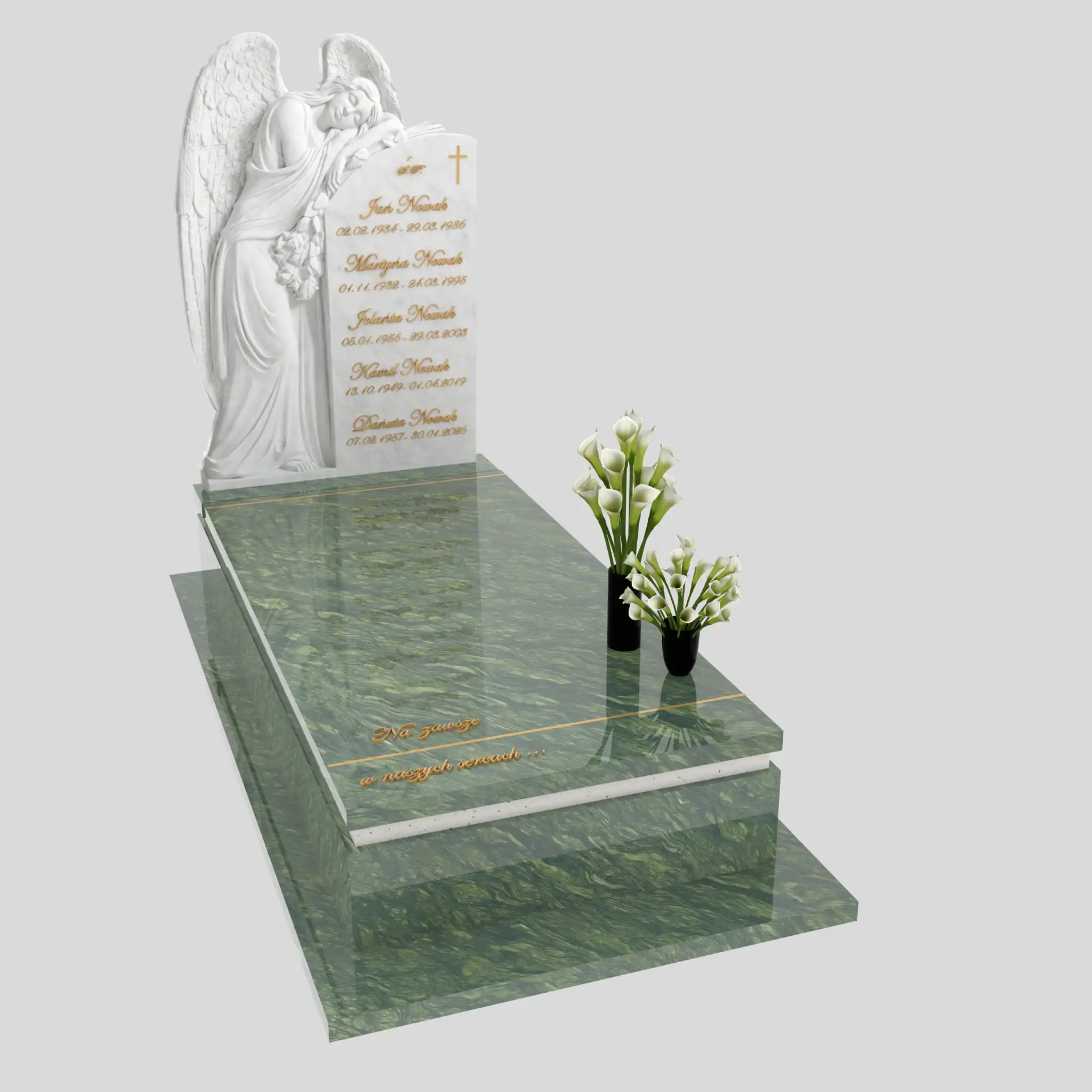 Nagrobek pojedynczy z rzeźbą anioła z marmuru CK 183 zdjęcie 85
