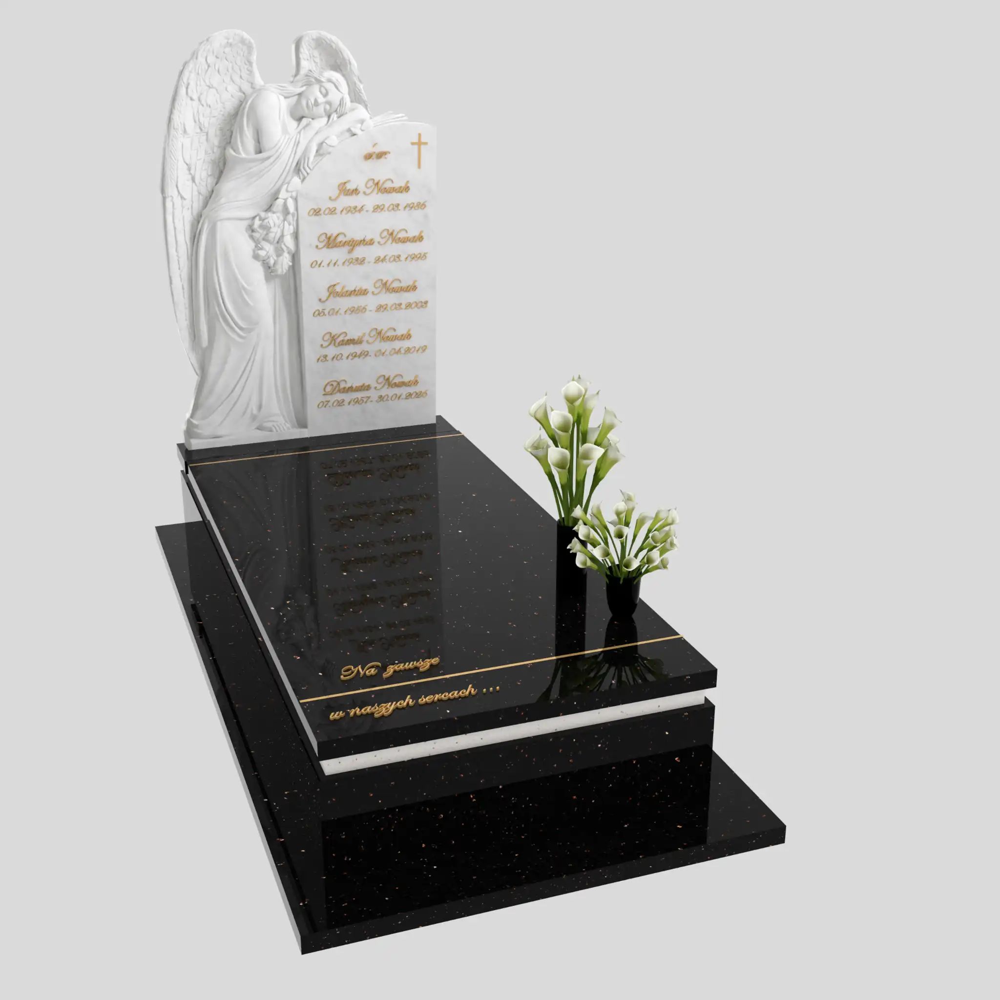 Nagrobek pojedynczy z rzeźbą anioła z marmuru CK 183 zdjęcie 83