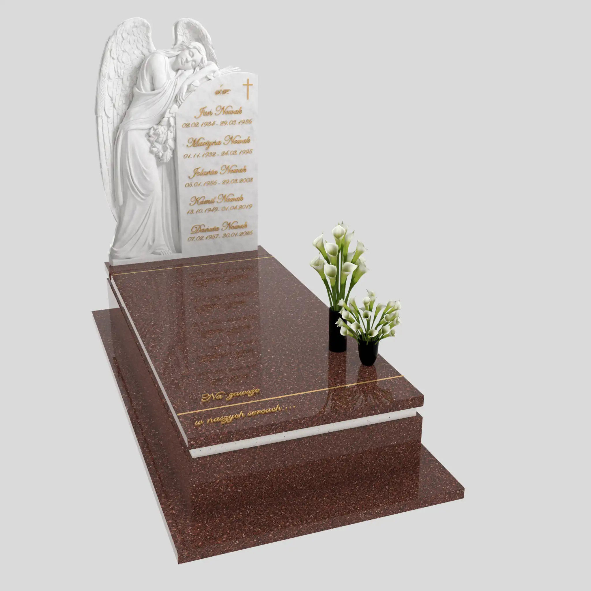 Nagrobek pojedynczy z rzeźbą anioła z marmuru CK 183 zdjęcie 80