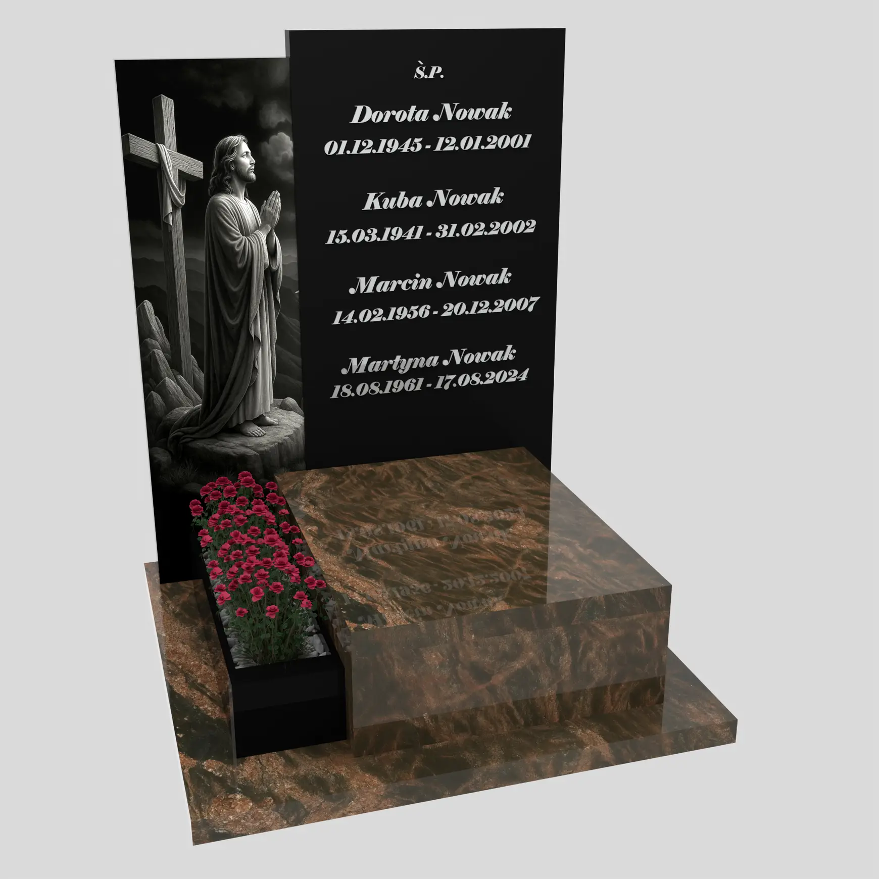 Nagrobek urnowy z grawerem Jezusa U 127 zdjęcie 93