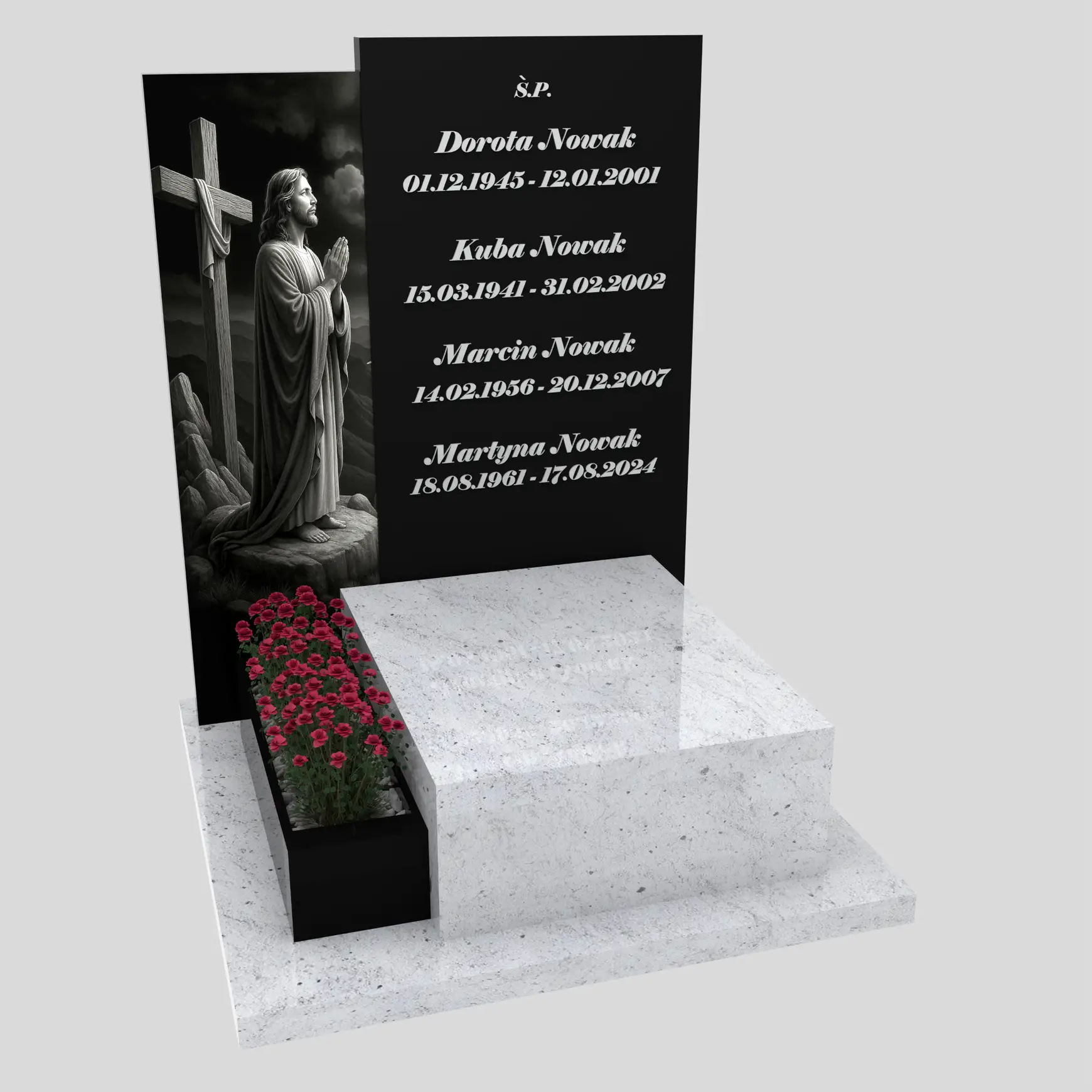 Nagrobek urnowy z grawerem Jezusa U 127 zdjęcie 90