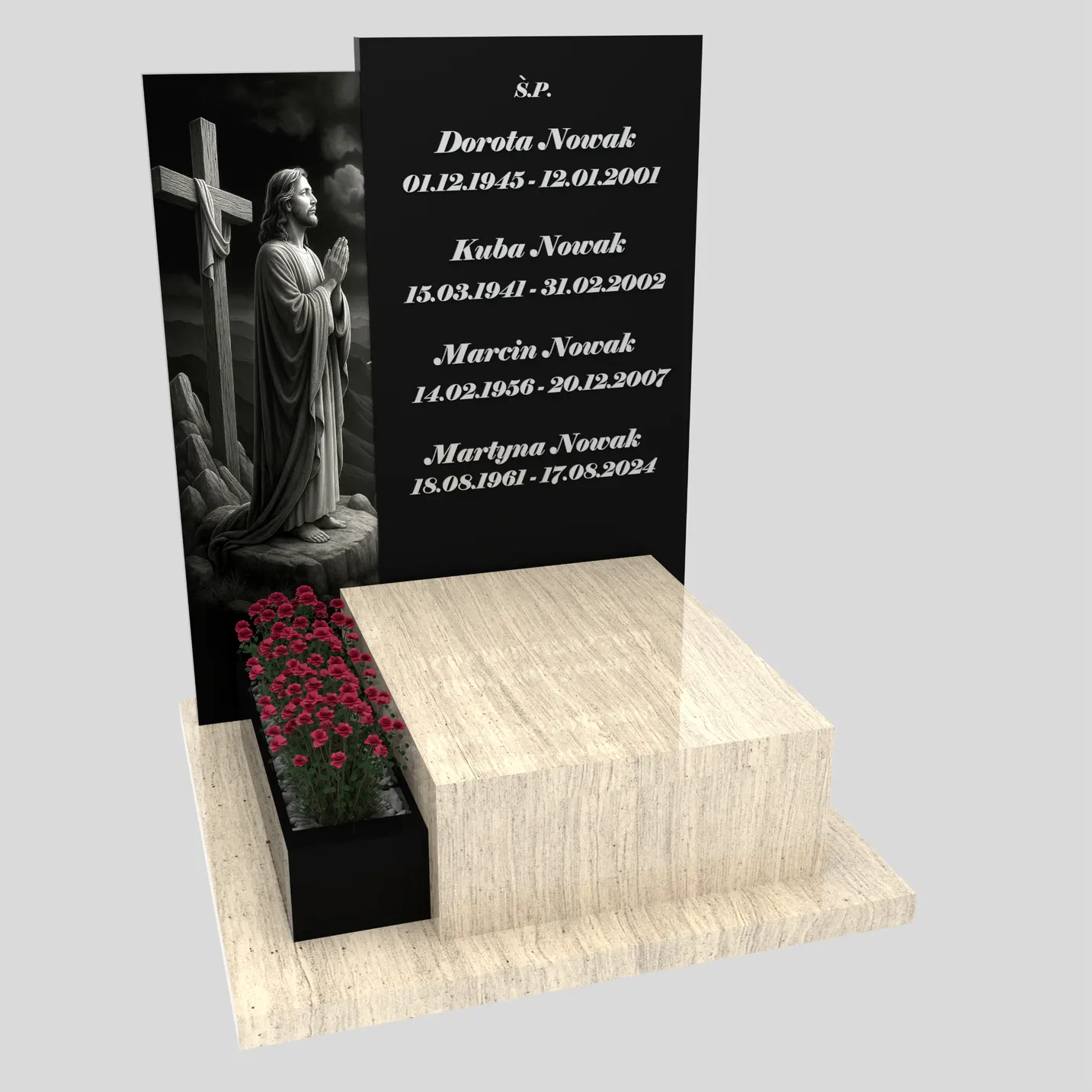 Nagrobek urnowy z grawerem Jezusa U 127 zdjęcie 88