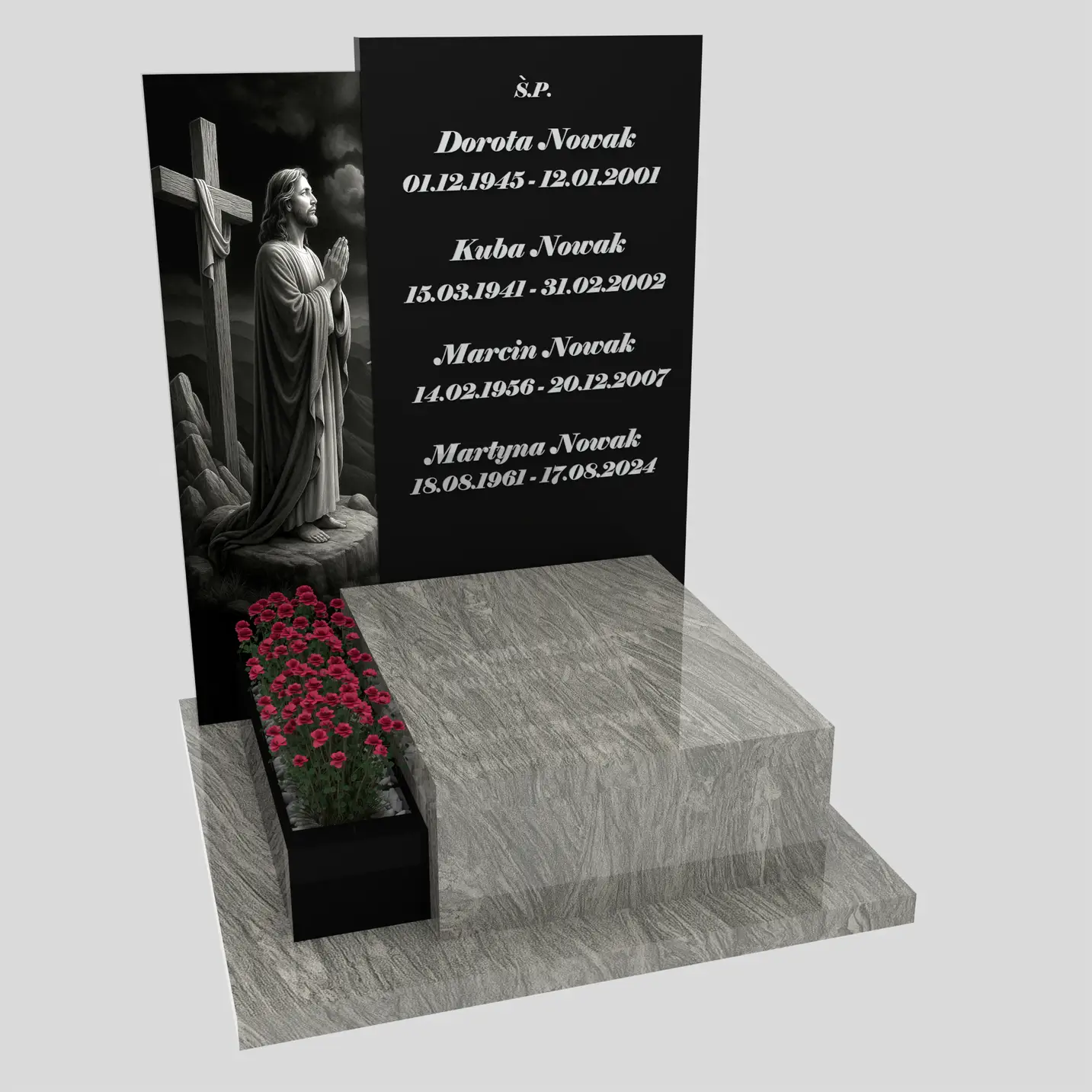 Nagrobek urnowy z grawerem Jezusa U 127 zdjęcie 87