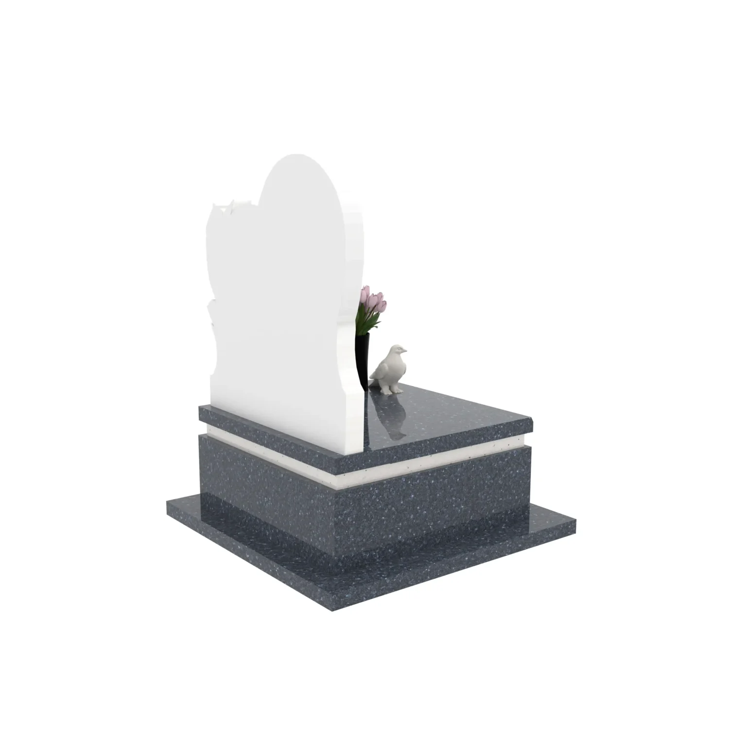 Nagrobek urnowy z rzeźbą serca i gołębia U 128+360 – photo №7