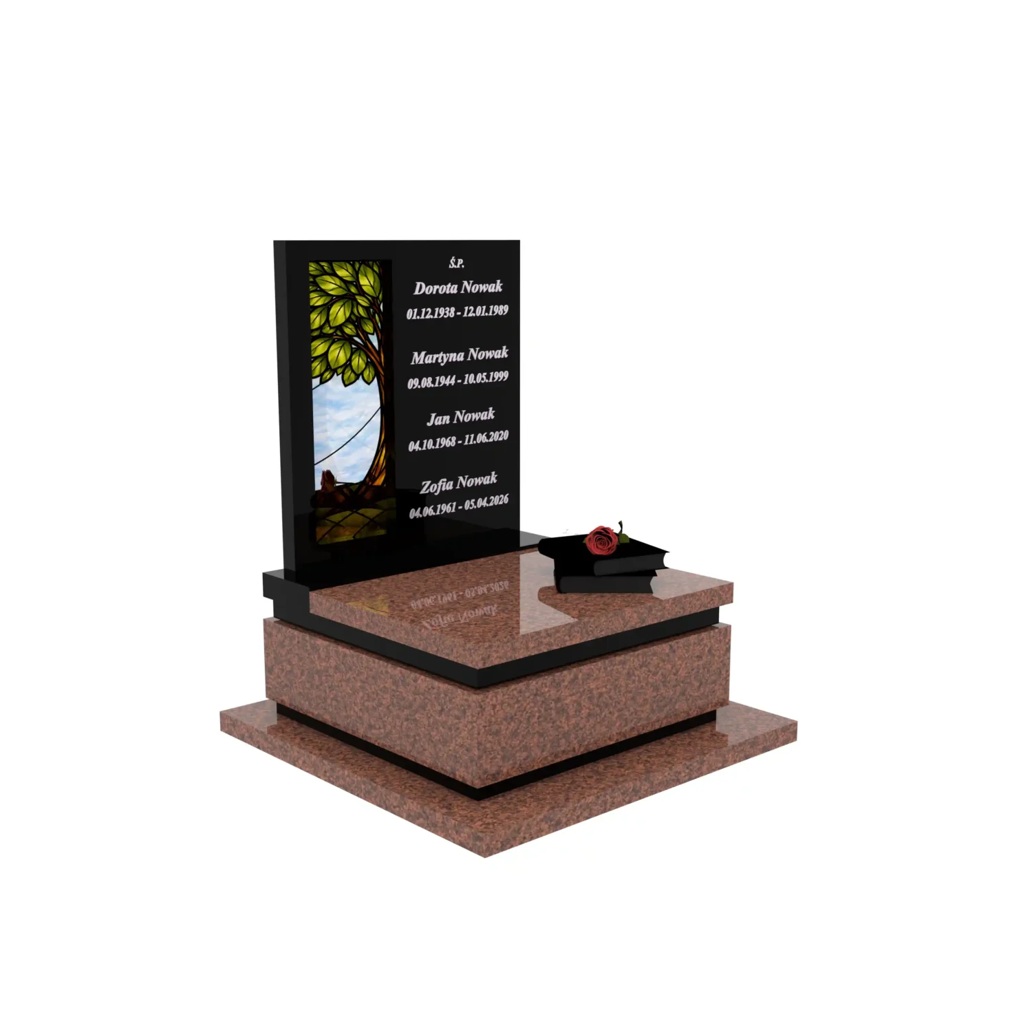 Nagrobek urnowy z witrażem drzewa U 129+360 – photo №11