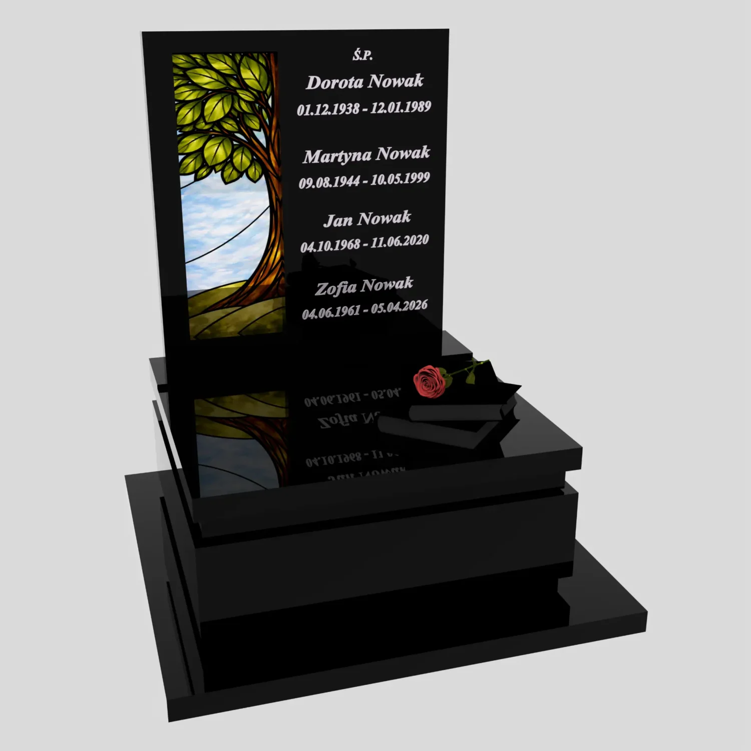 Nagrobek urnowy z witrażem drzewa U 129 zdjęcie 91
