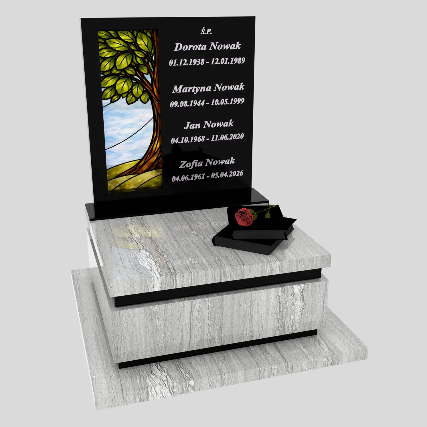 Nagrobek urnowy z witrażem drzewa U 129 zdjęcie 89