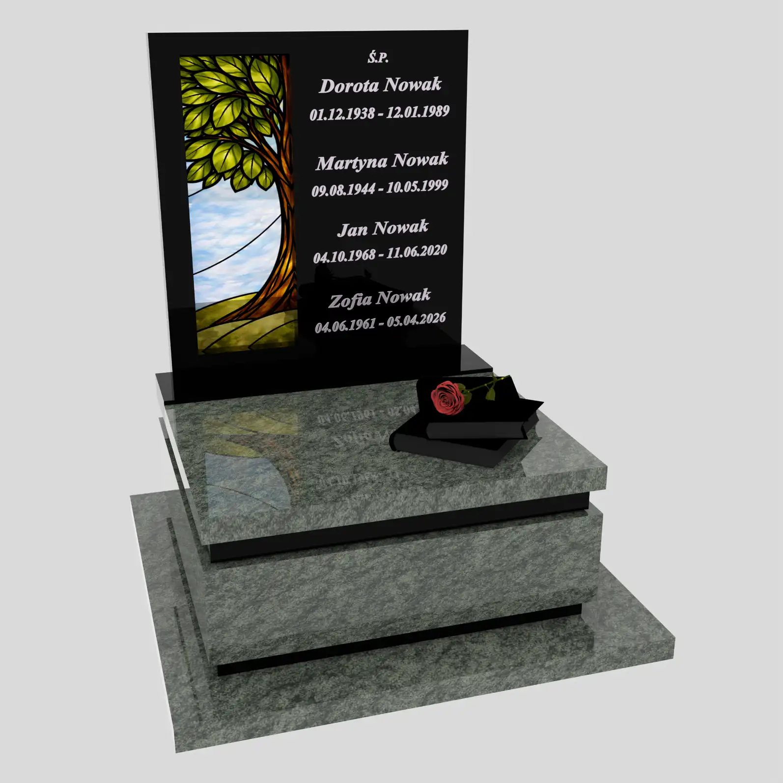 Nagrobek urnowy z witrażem drzewa U 129 zdjęcie 86