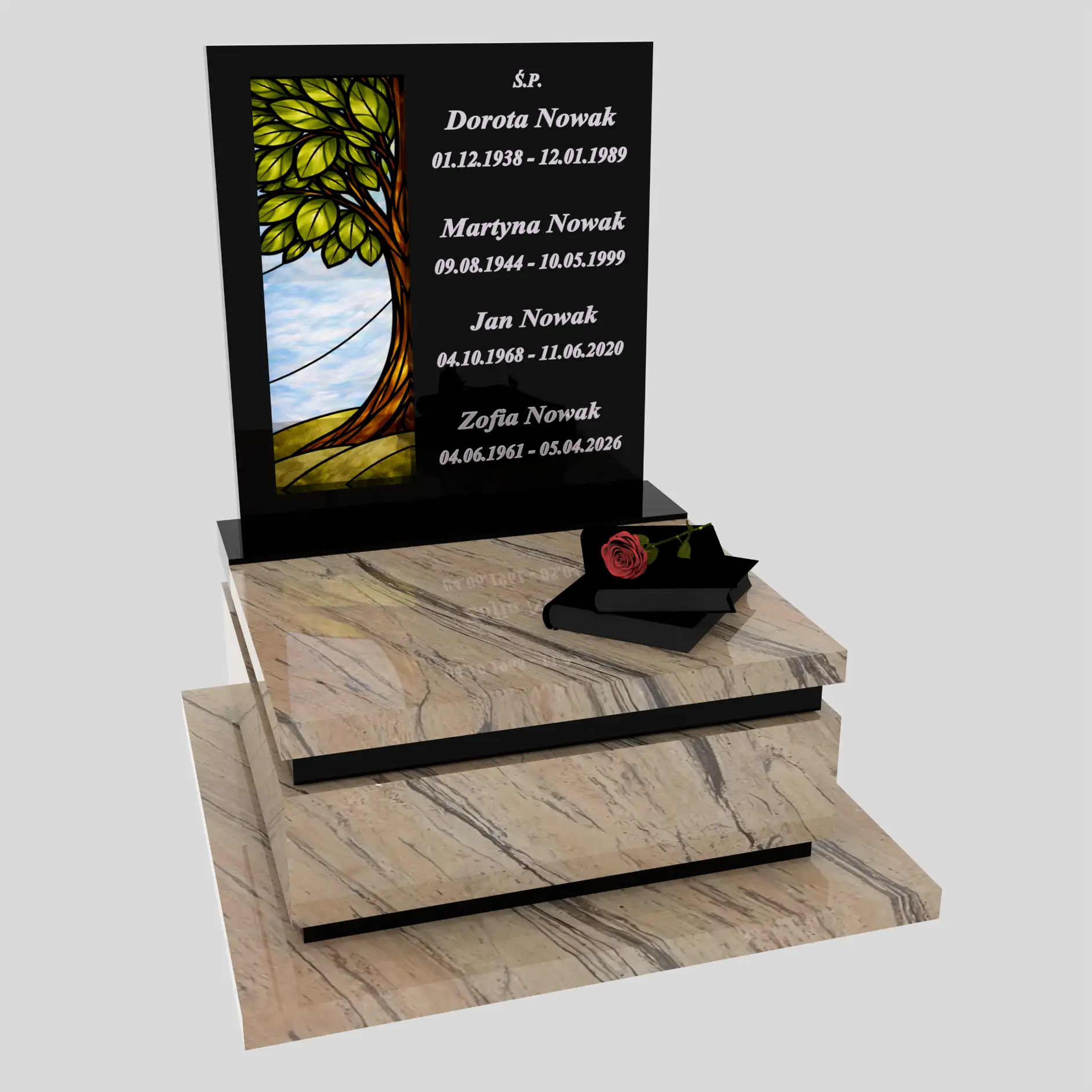 Nagrobek urnowy z witrażem drzewa U 129 zdjęcie 83