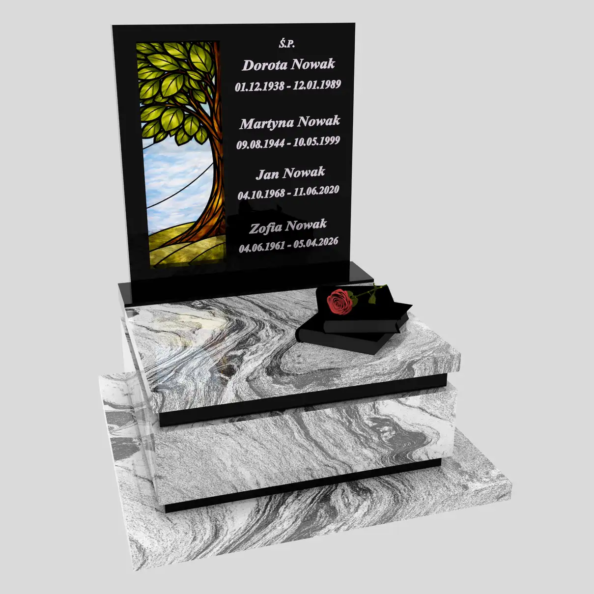 Nagrobek urnowy z witrażem drzewa U 129 zdjęcie 80