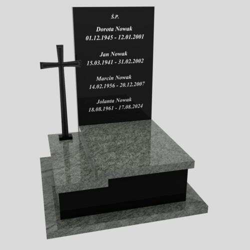 Nagrobki Warszawa | nagrobki urnowe z krzyżem z granitu oliver green