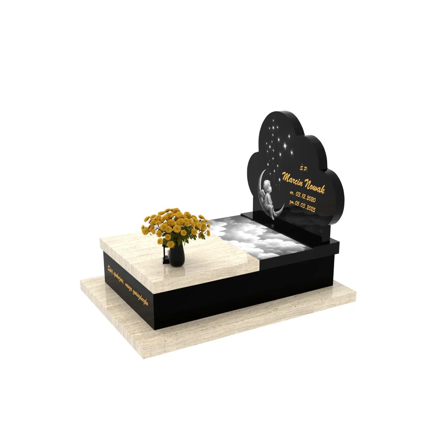 Nagrobek dla dziecka z grawerem aniołka D 88+360 – photo №2