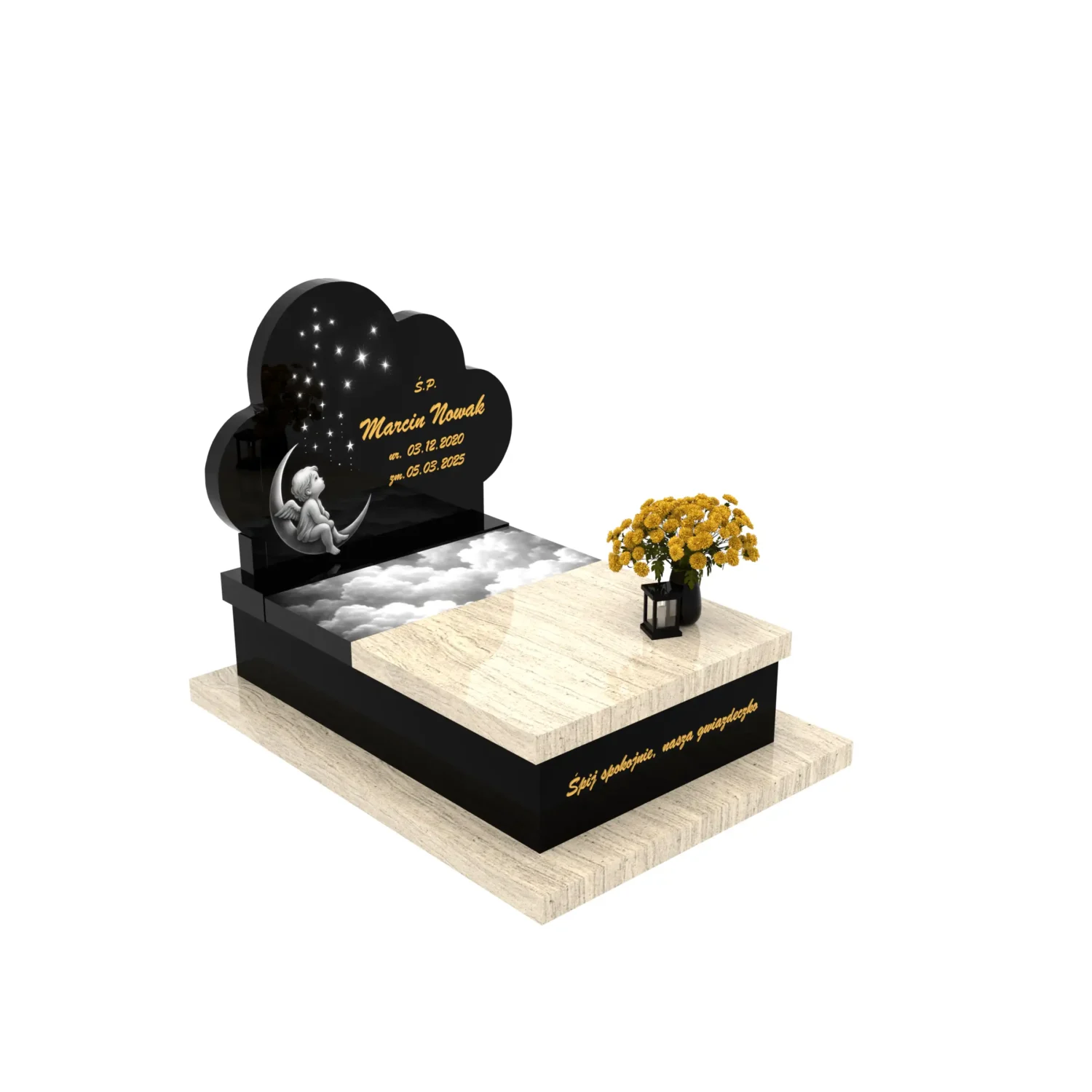 Nagrobek dla dziecka z grawerem aniołka D 88+360 – photo №11