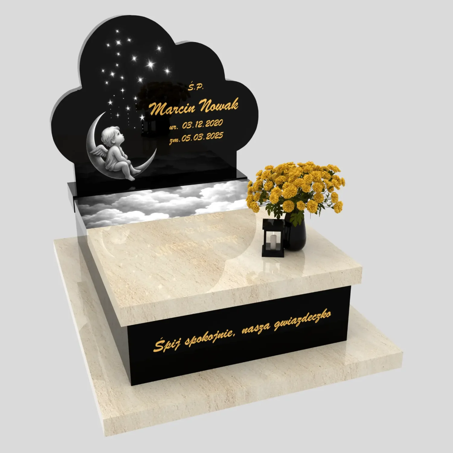Nagrobek dla dziecka z grawerem aniołka D 88 zdjęcie 94
