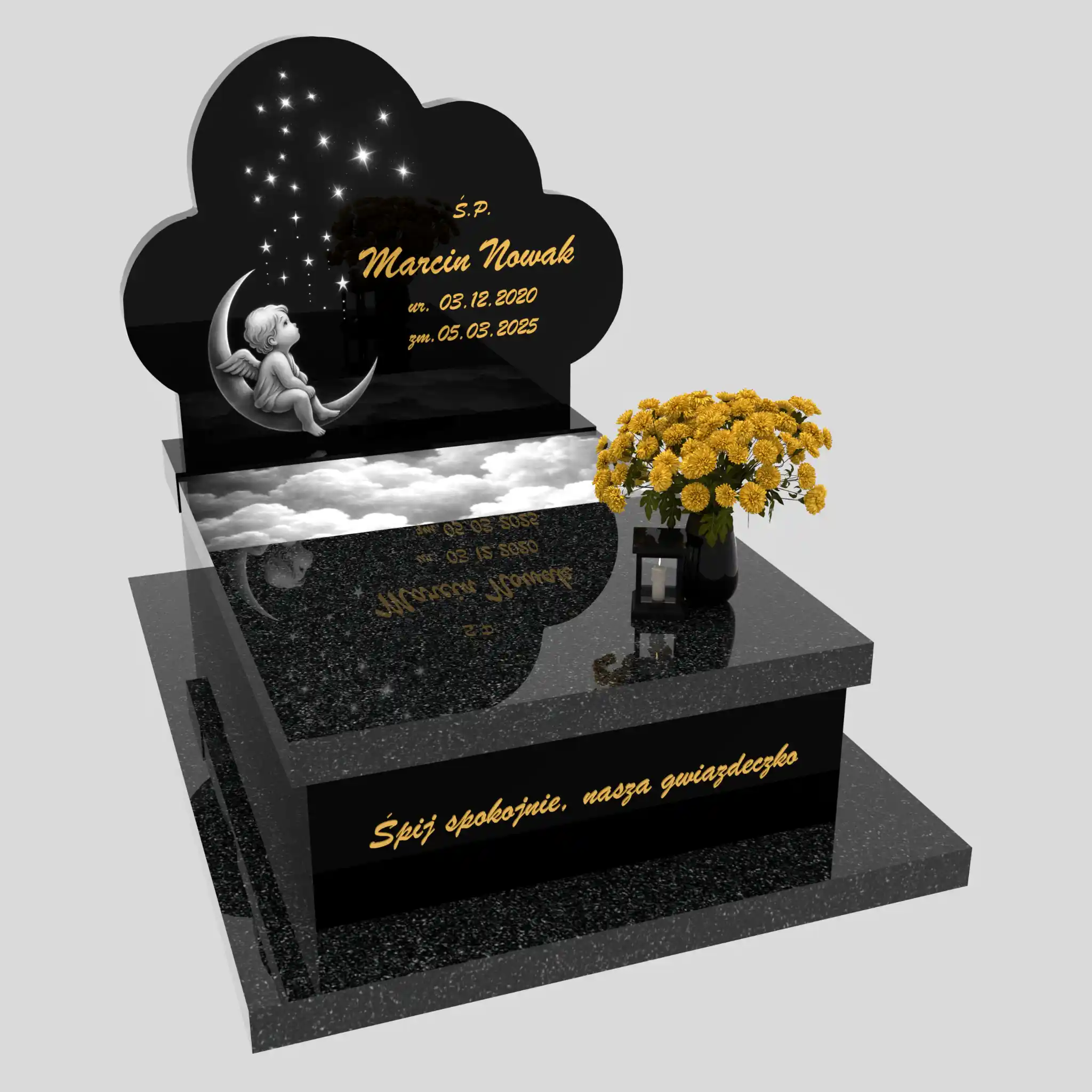 Nagrobek dla dziecka z grawerem aniołka D 88 zdjęcie 83
