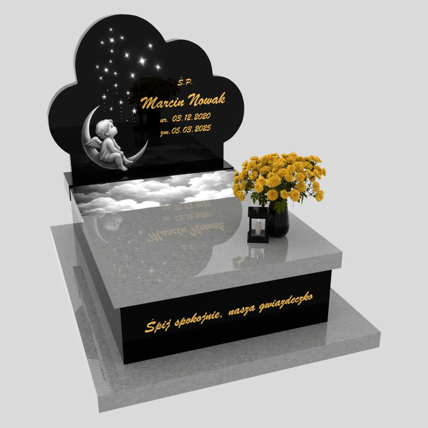Nagrobek dla dziecka z grawerem aniołka D 88 zdjęcie 86