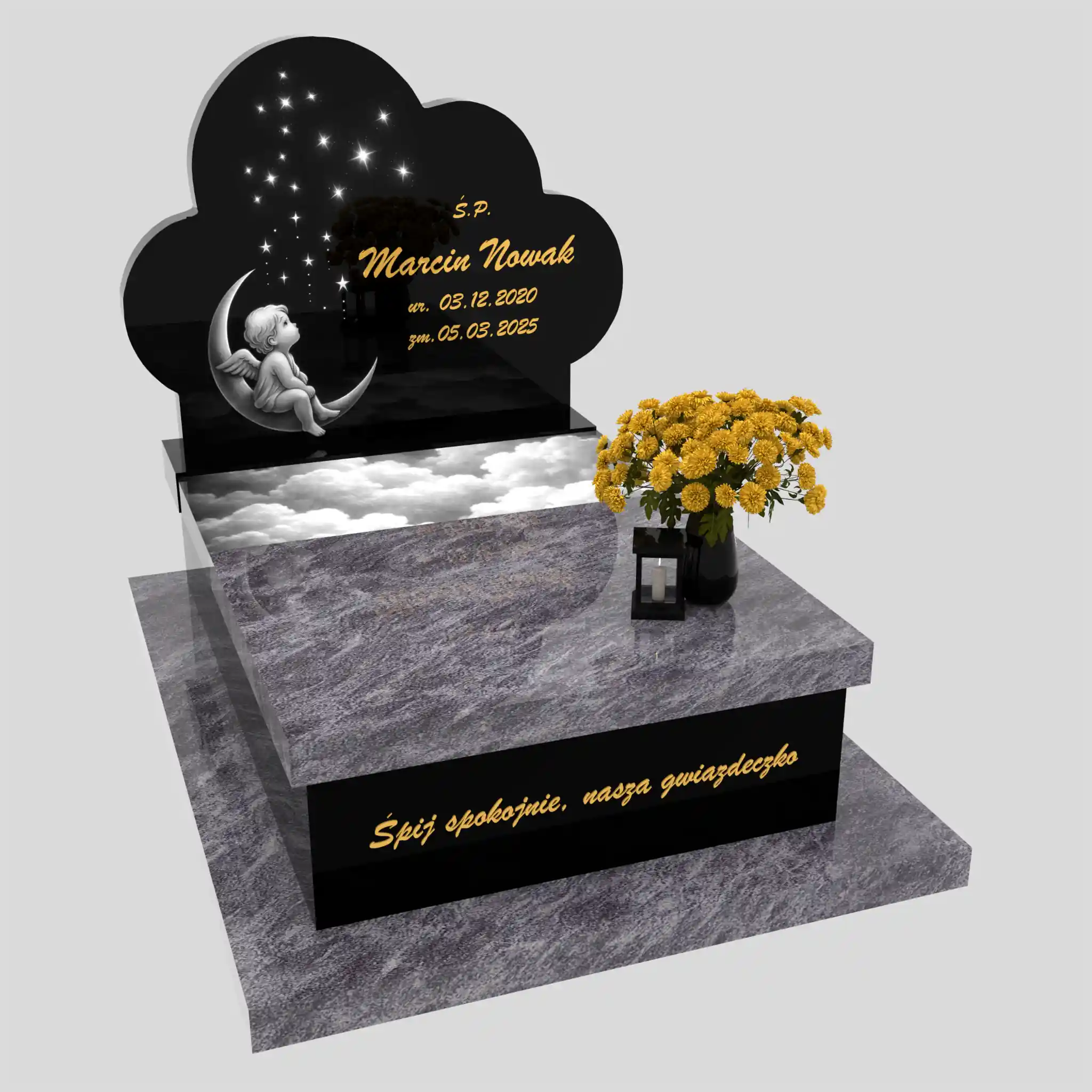 Nagrobek dla dziecka z grawerem aniołka D 88 zdjęcie 87
