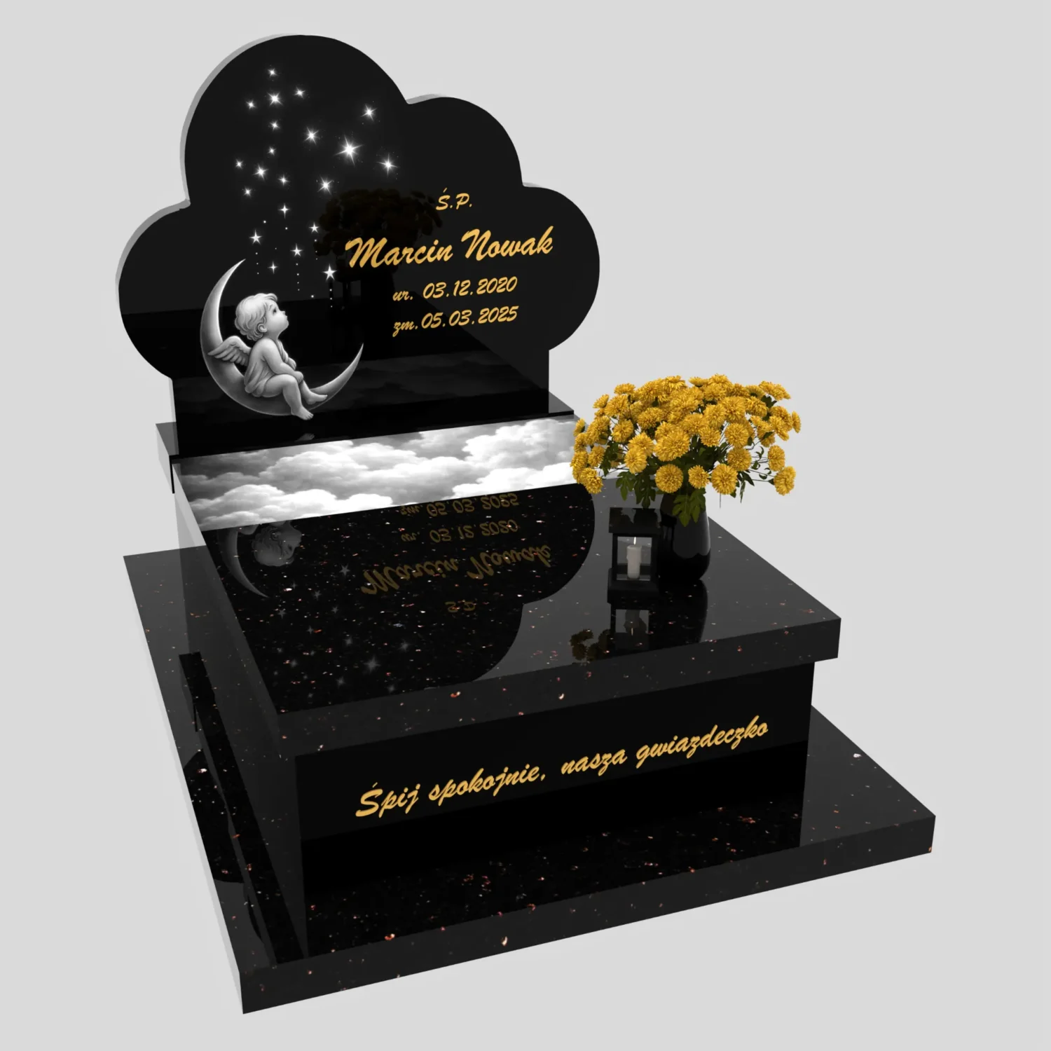 Nagrobek dla dziecka z grawerem aniołka D 88 zdjęcie 90