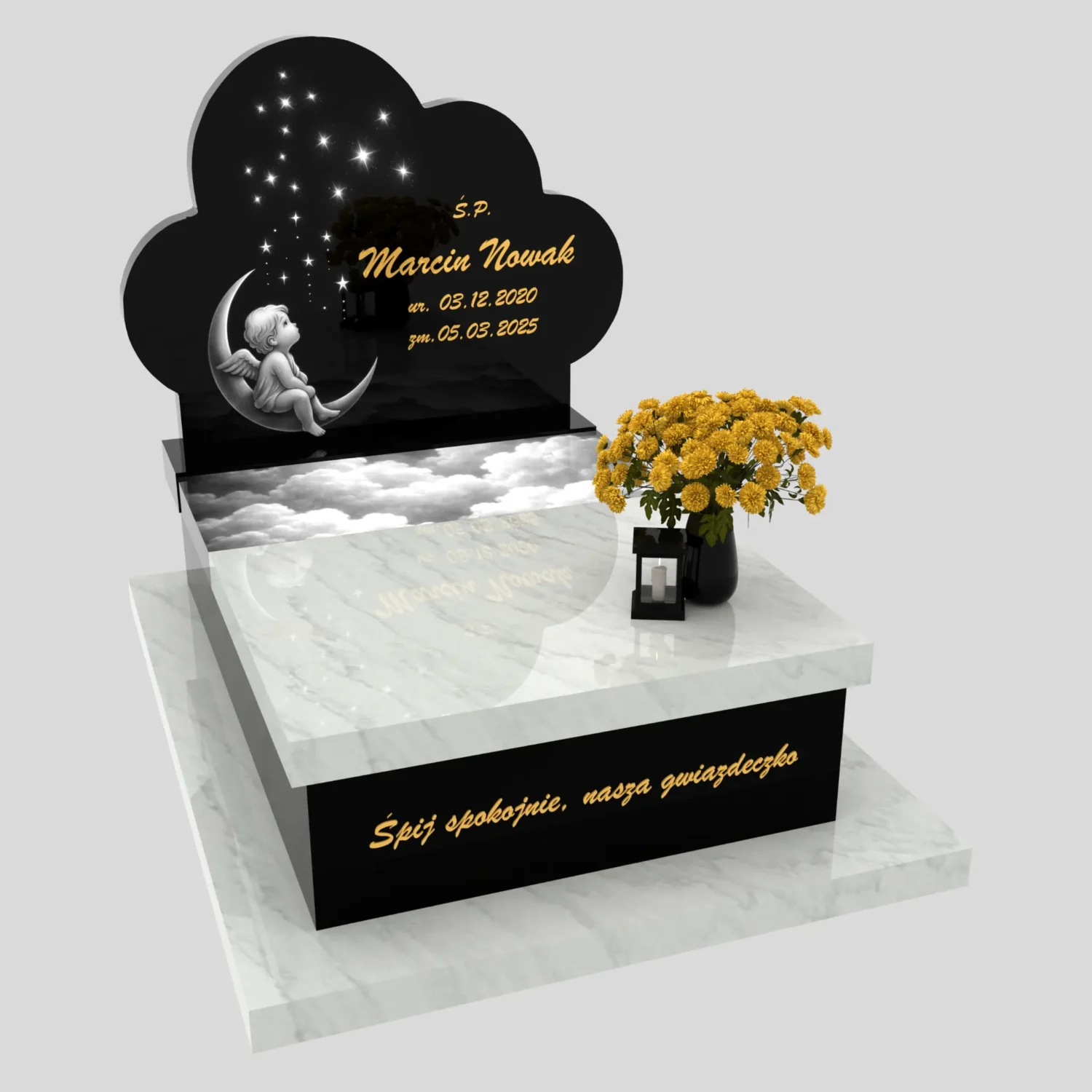 Nagrobek dla dziecka z grawerem aniołka D 88 zdjęcie 92