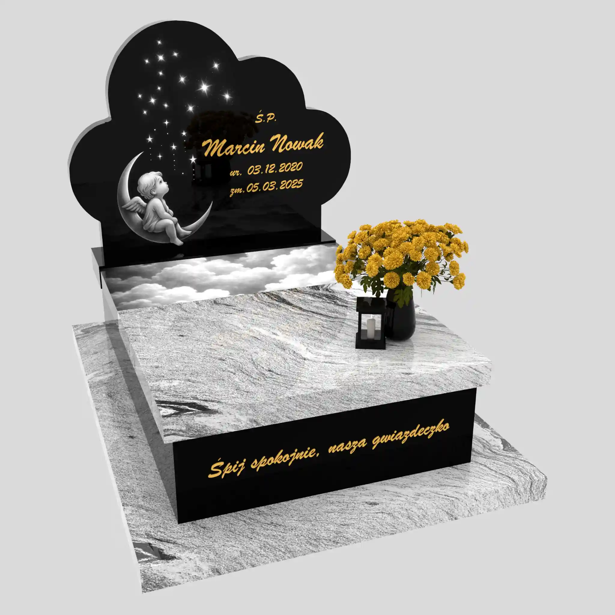 Nagrobek dla dziecka z grawerem aniołka D 88 zdjęcie 93