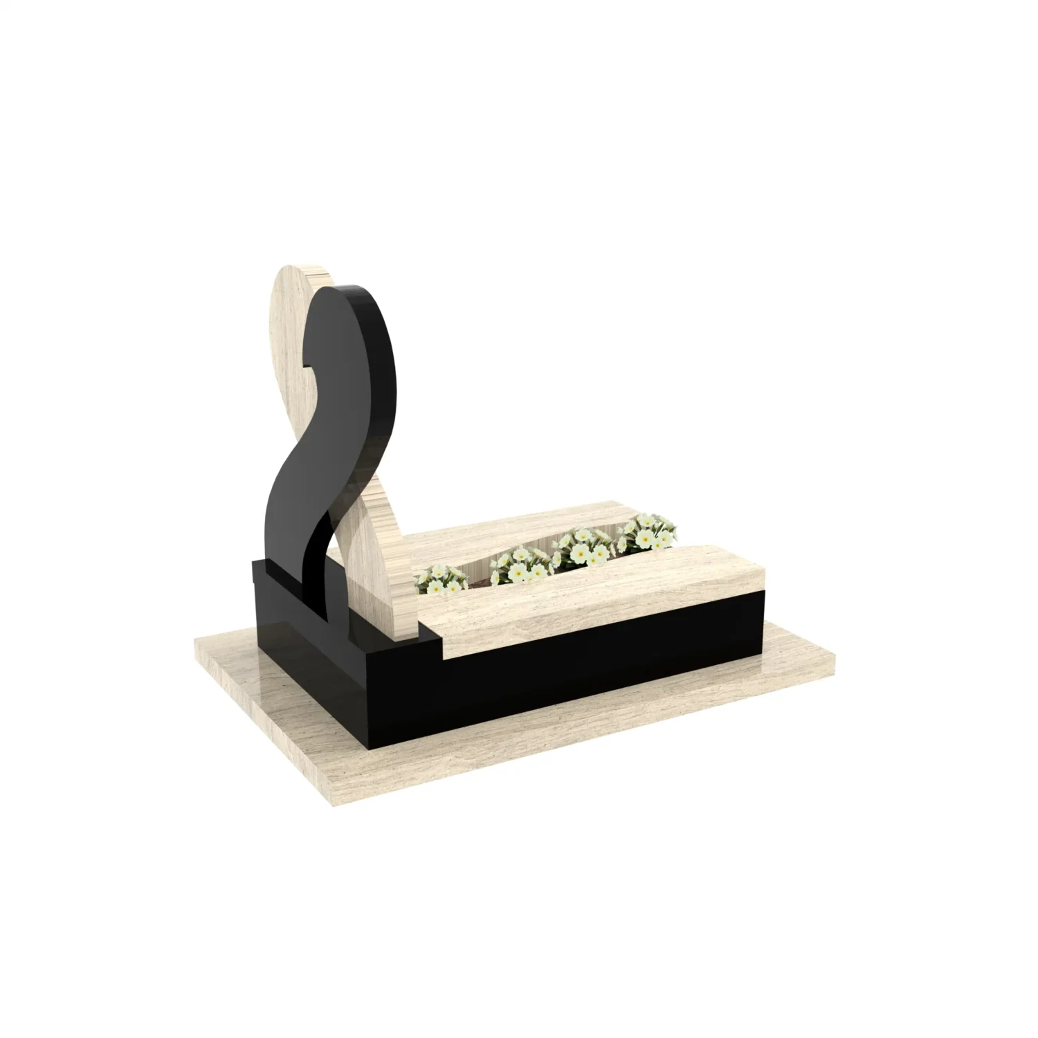 Nagrobek dla dziecka z sercem i miejscem na kwiaty D 87+360 – photo №1