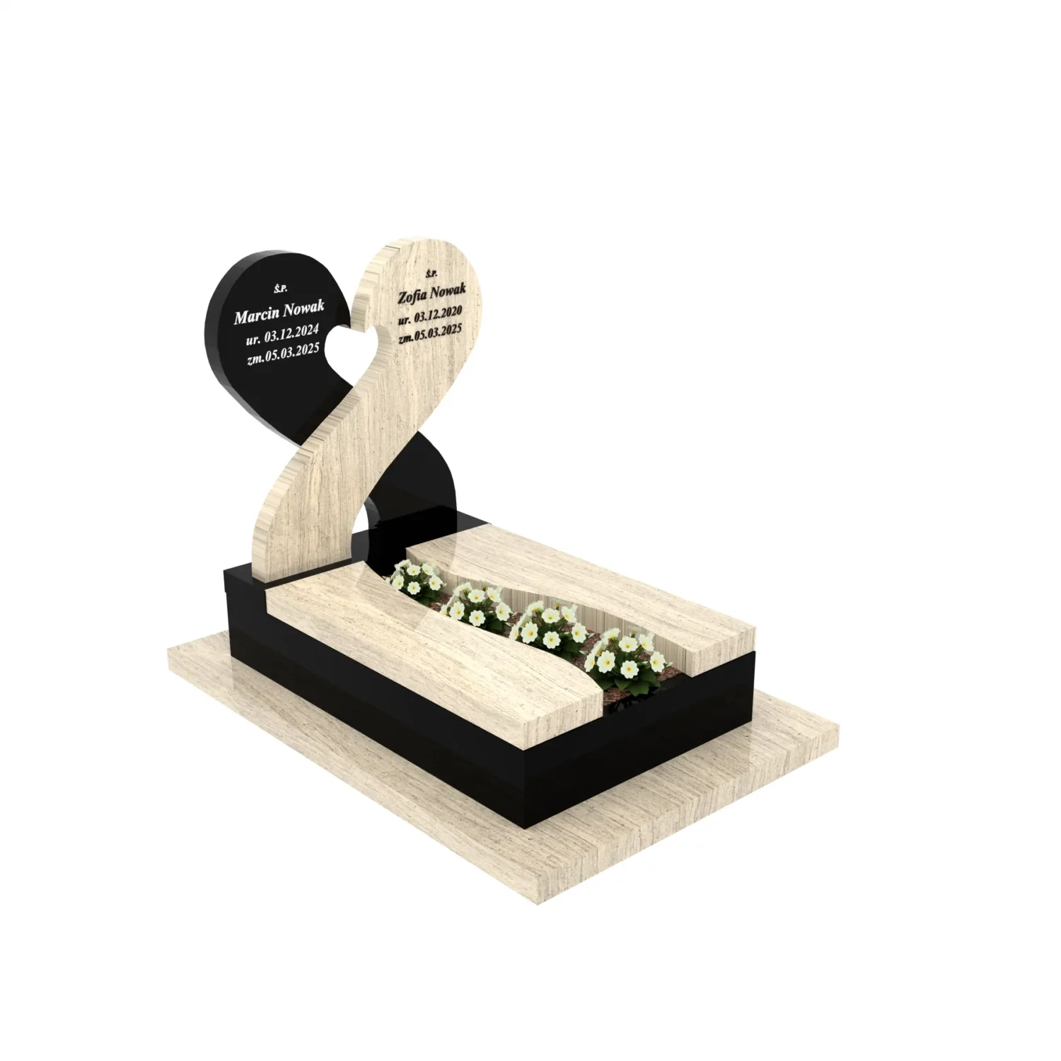 Nagrobek dla dziecka z sercem i miejscem na kwiaty D 87+360 – photo №4