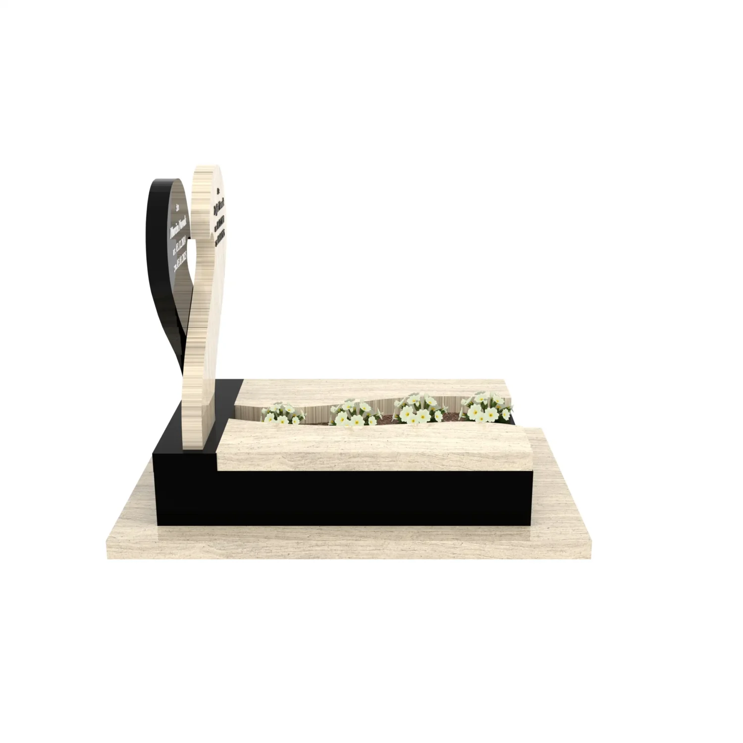 Nagrobek dla dziecka z sercem i miejscem na kwiaty D 87+360 – photo №2