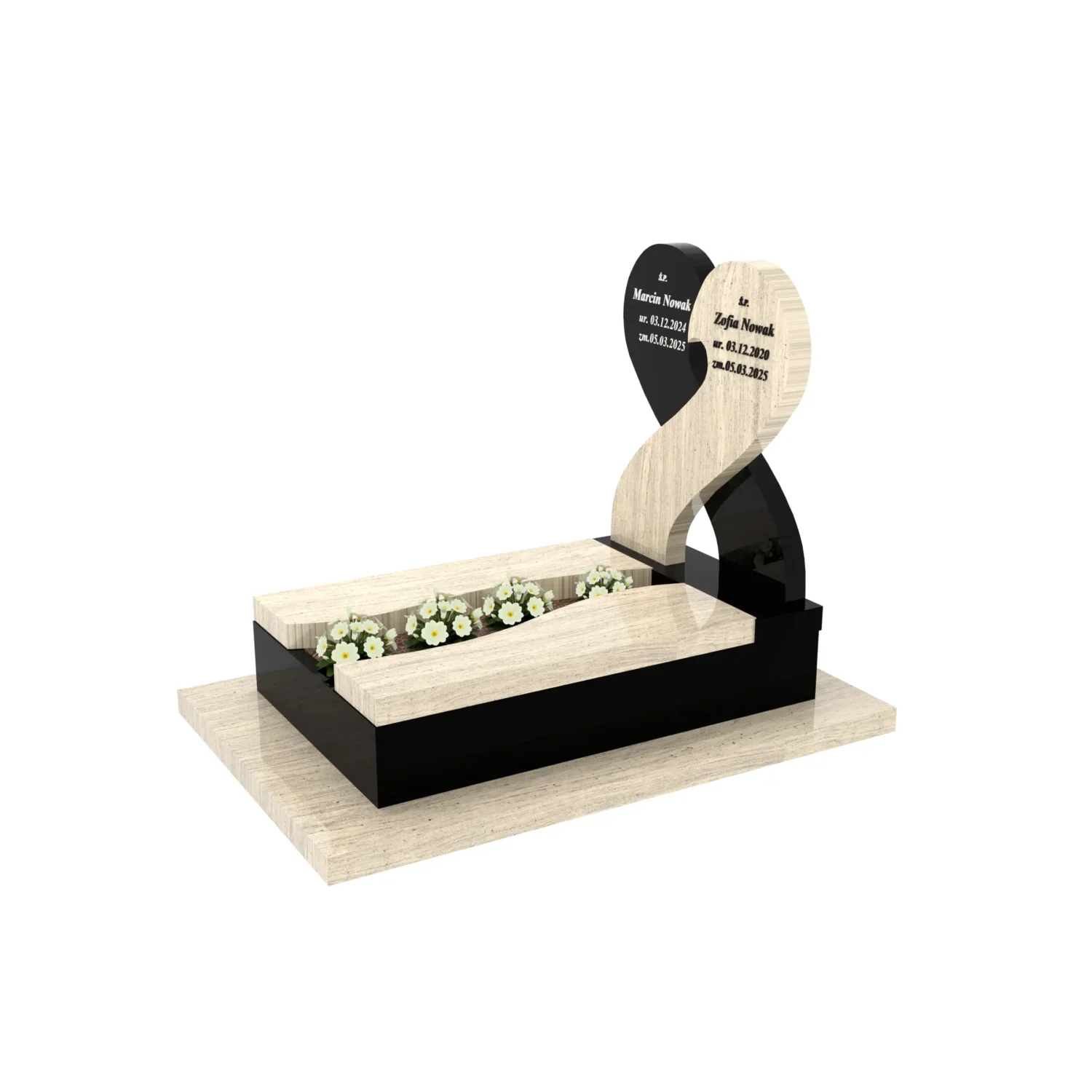 Nagrobek dla dziecka z sercem i miejscem na kwiaty D 87+360 – photo №7