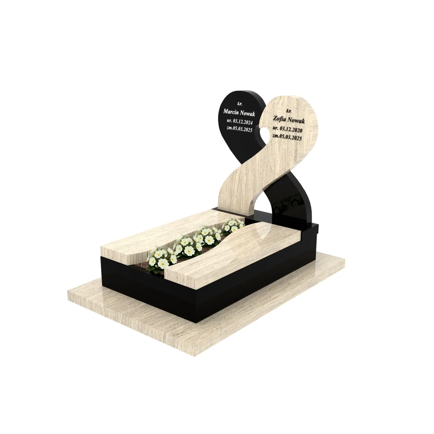 Nagrobek dla dziecka z sercem i miejscem na kwiaty D 87+360 – photo №6