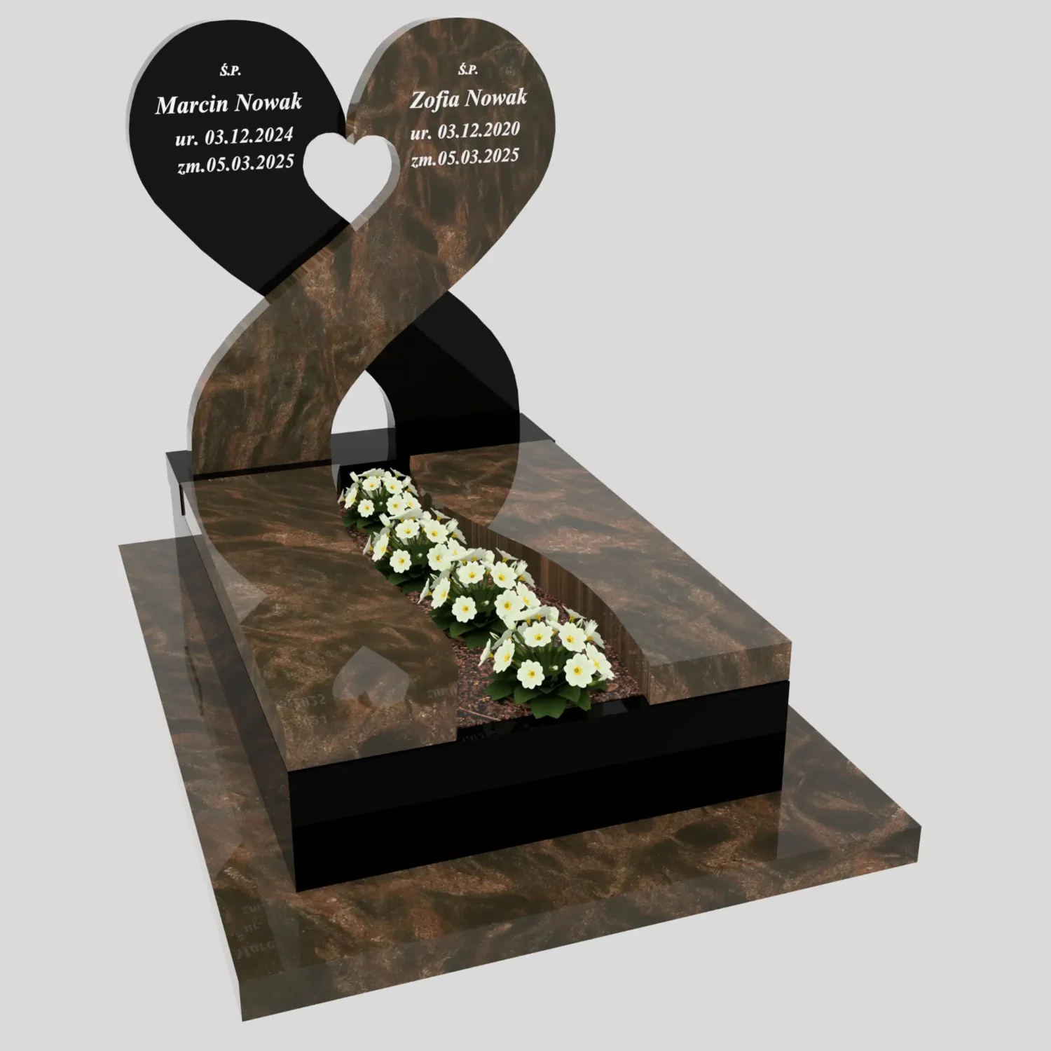 Nagrobek dla dziecka z sercem i miejscem na kwiaty D 87 zdjęcie 92