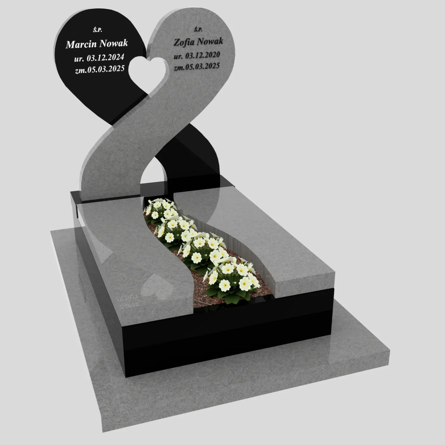 Nagrobek dla dziecka z sercem i miejscem na kwiaty D 87 zdjęcie 86