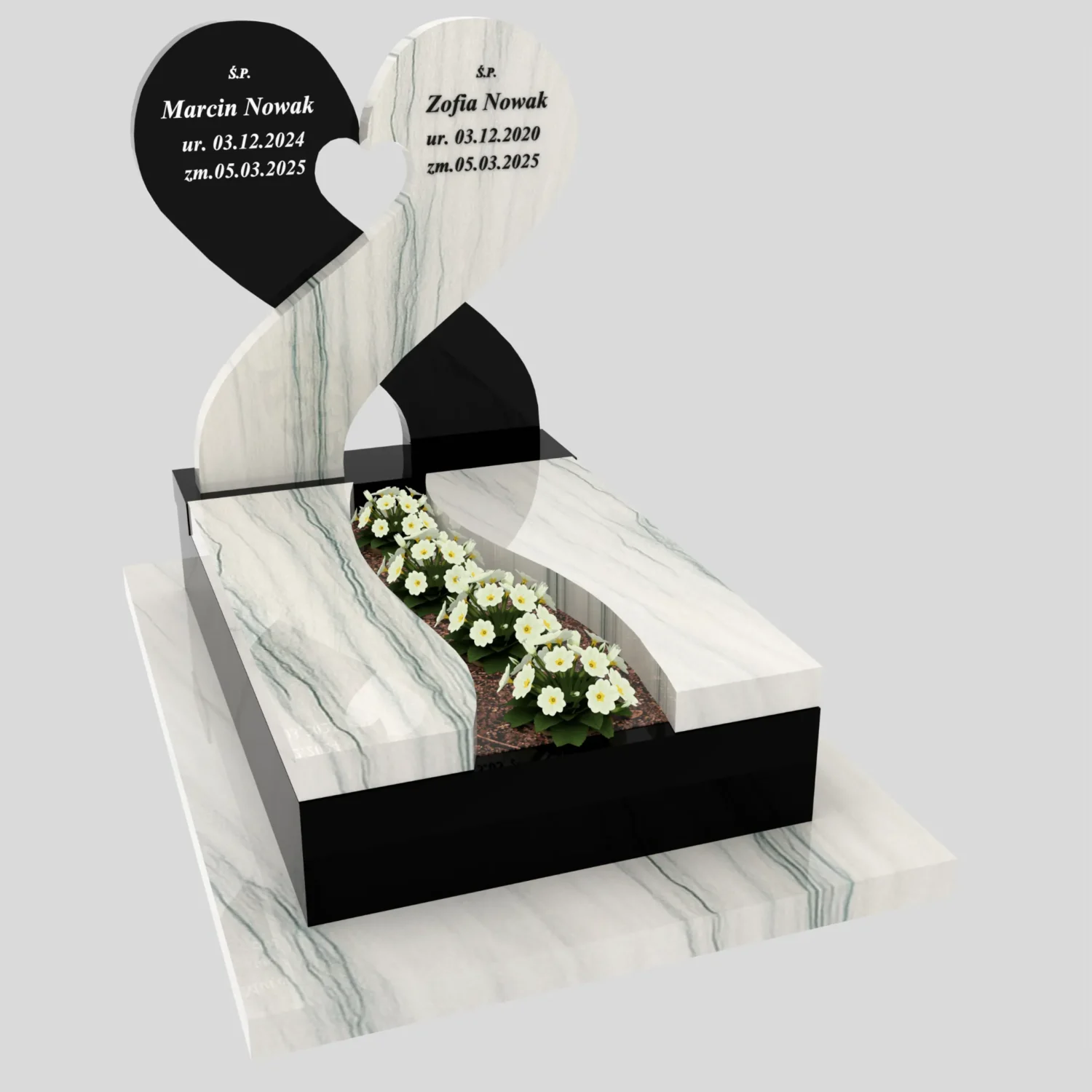 Nagrobek dla dziecka z sercem i miejscem na kwiaty D 87 zdjęcie 85