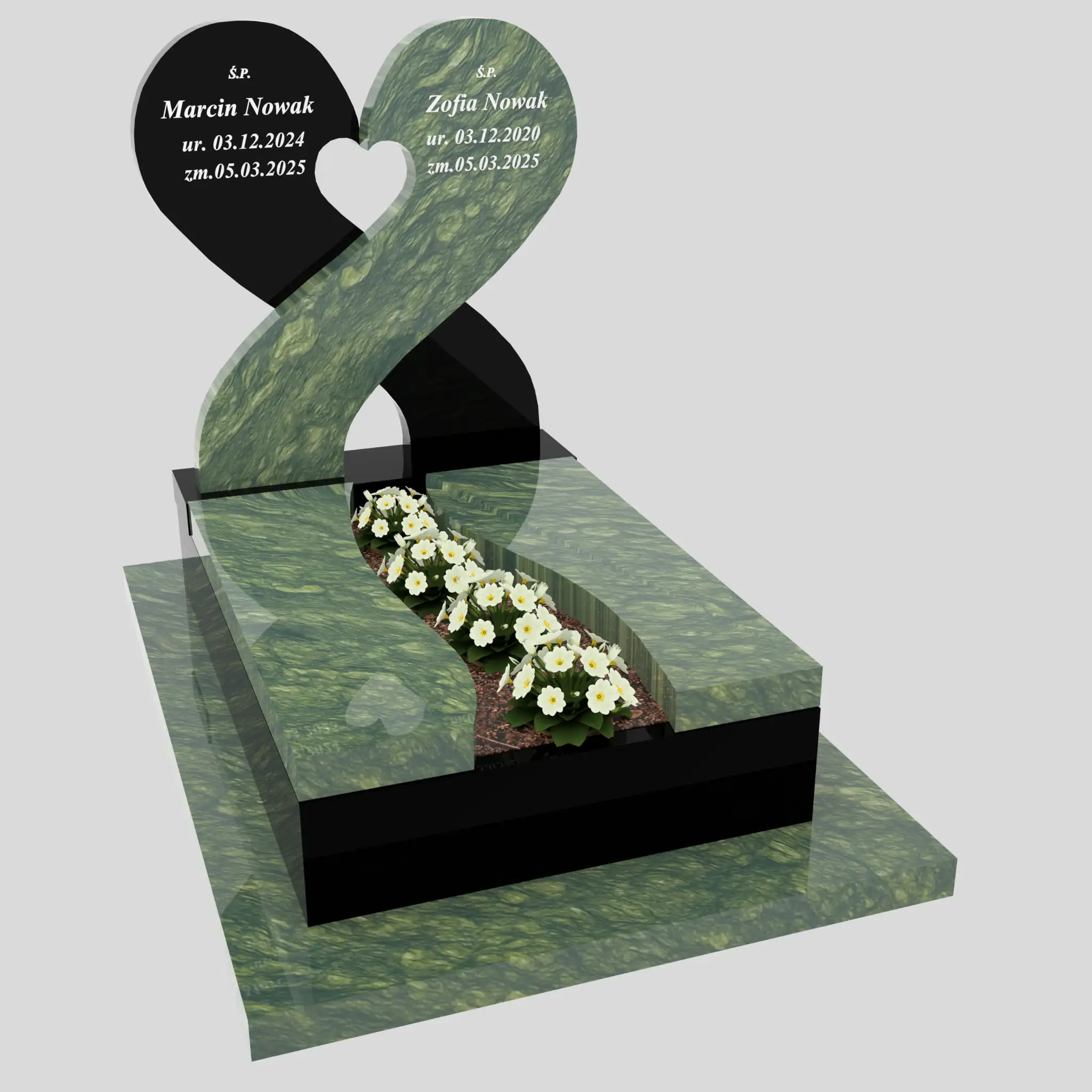 Nagrobek dla dziecka z sercem i miejscem na kwiaty D 87 zdjęcie 84