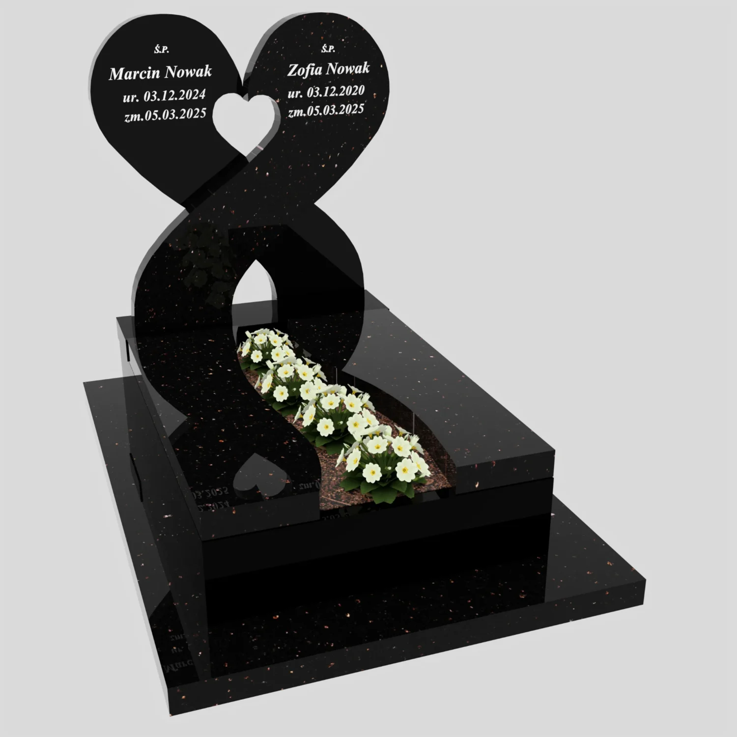Nagrobek dla dziecka z sercem i miejscem na kwiaty D 87 zdjęcie 81
