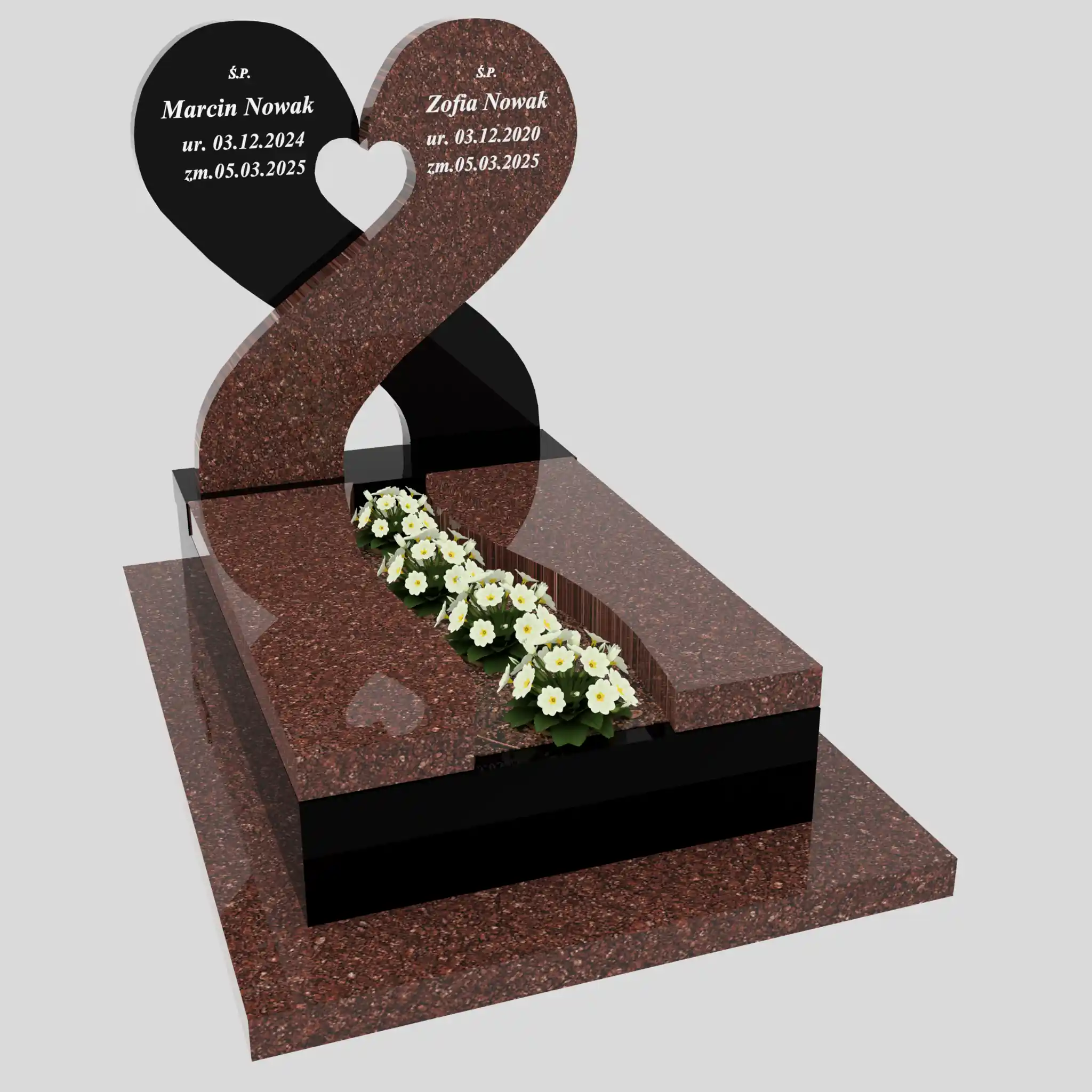 Nagrobek dla dziecka z sercem i miejscem na kwiaty D 87 zdjęcie 79