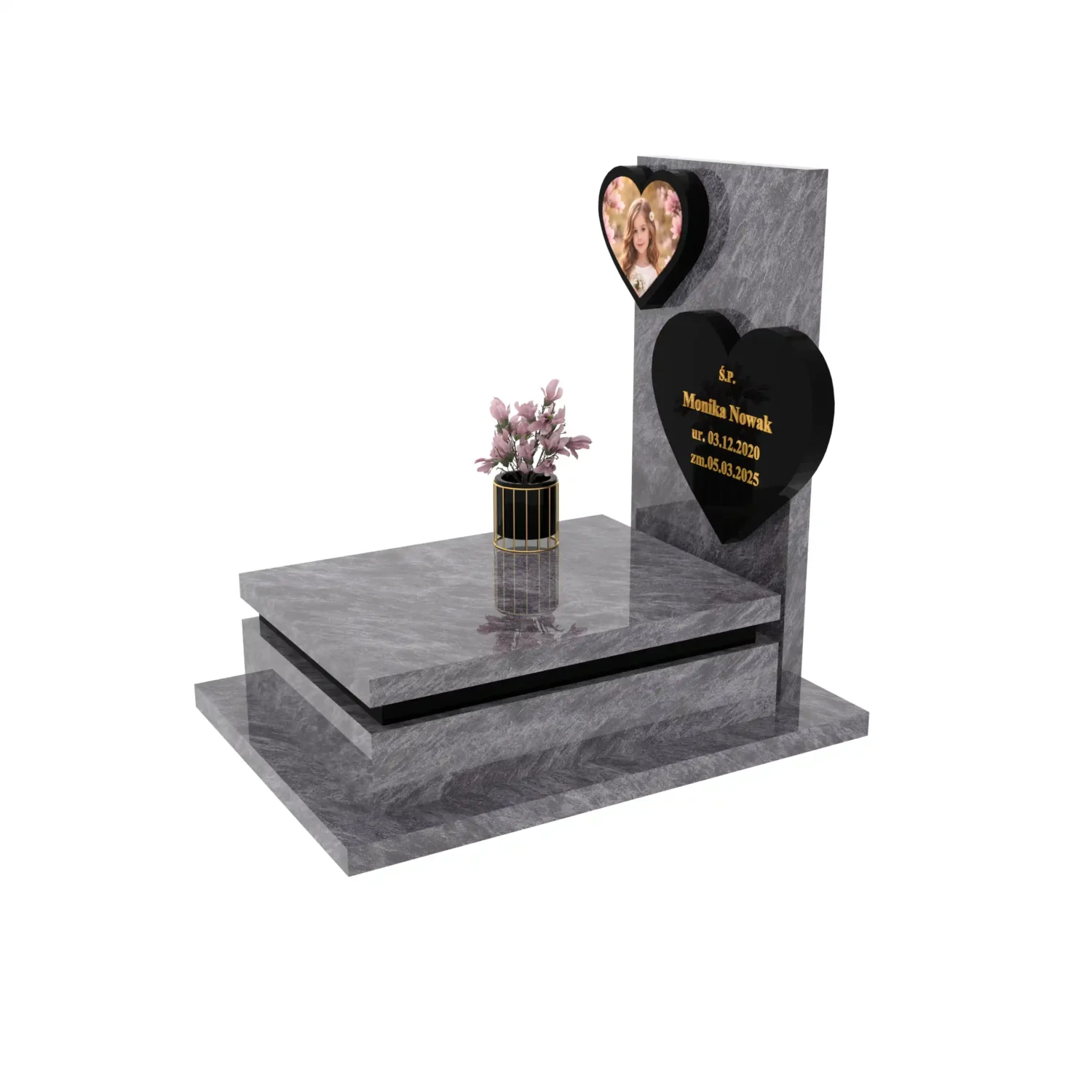 Nagrobek dla dziecka z sercem i zdjęciem D 86+360 – photo №2