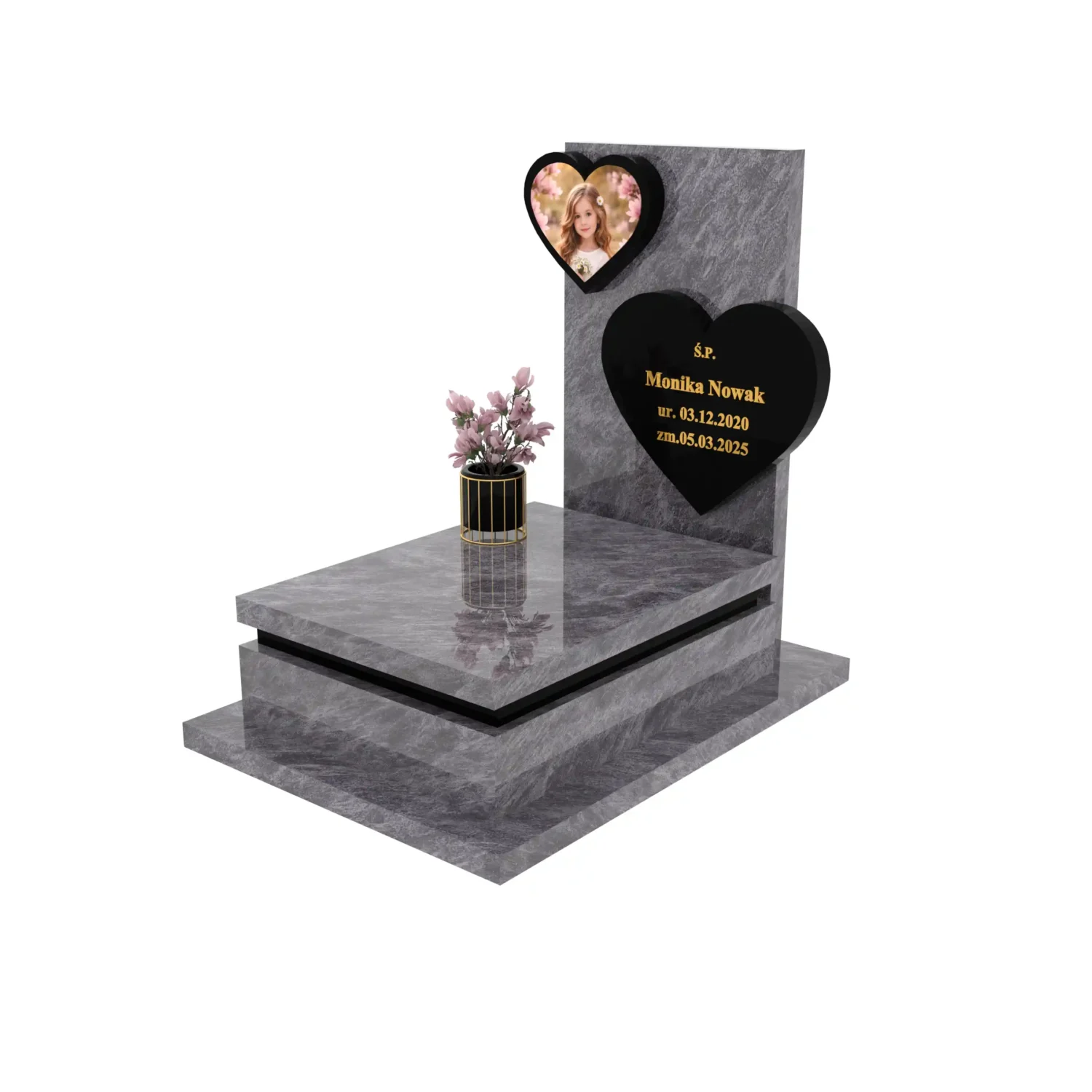 Nagrobek dla dziecka z sercem i zdjęciem D 86+360 – photo №1