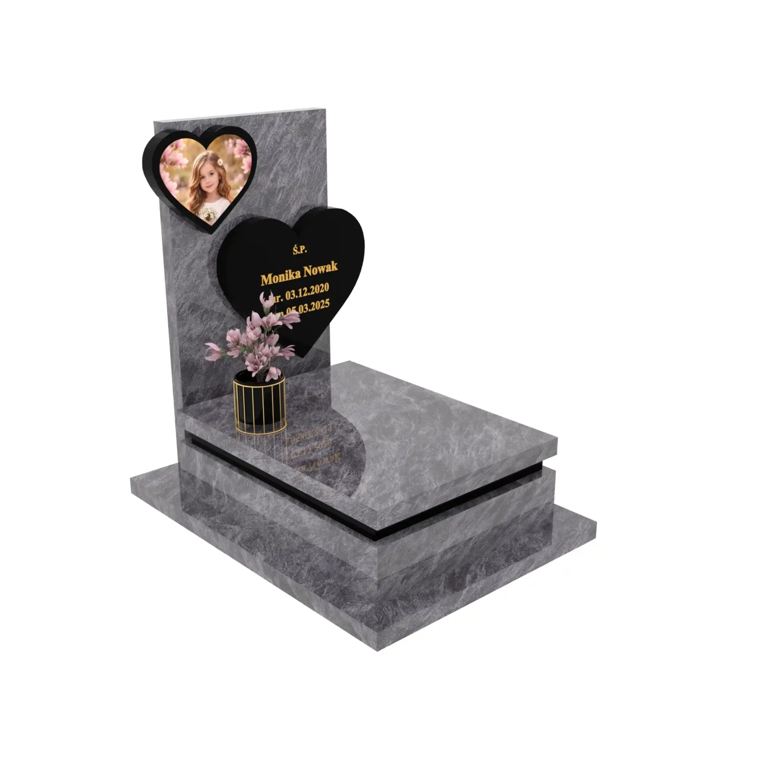 Nagrobek dla dziecka z sercem i zdjęciem D 86+360 – photo №11