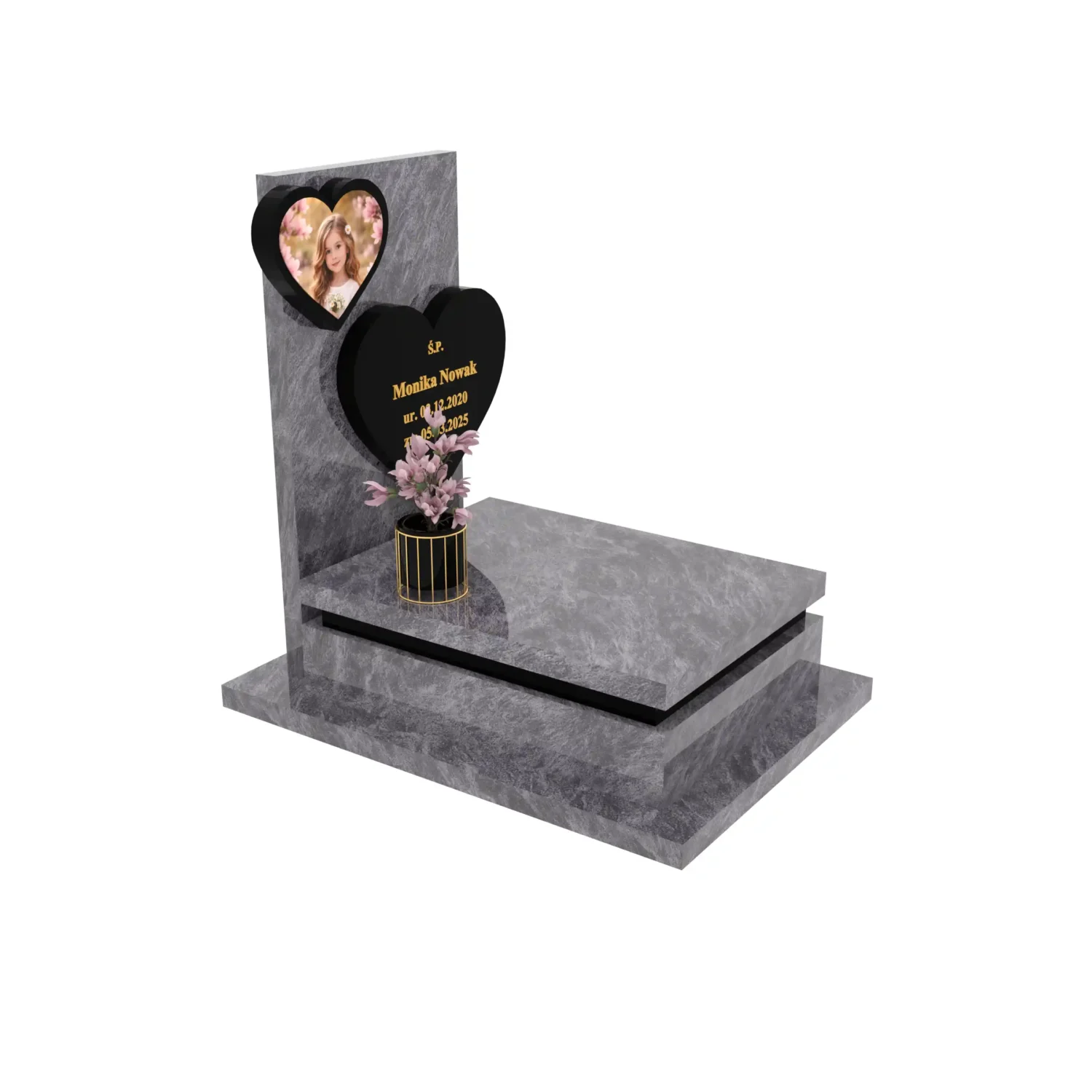 Nagrobek dla dziecka z sercem i zdjęciem D 86+360 – photo №10