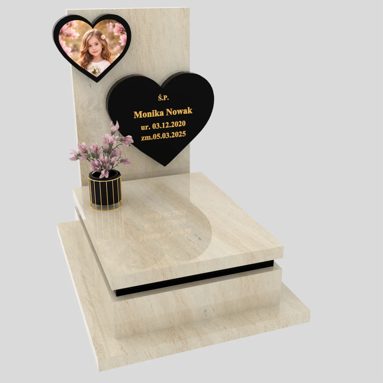 Nagrobek dla dziecka z sercem i zdjęciem D 86 zdjęcie 94